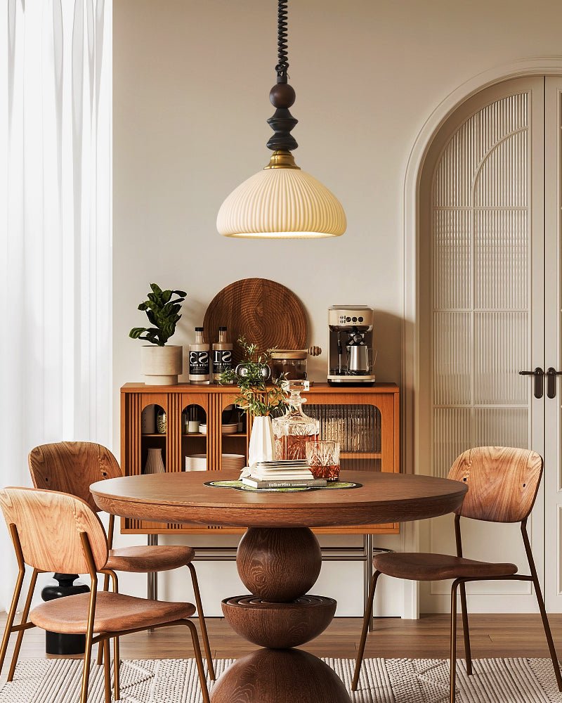 Halcyon Modern Minimalist Arch Wood Pendant Light - Letslighting