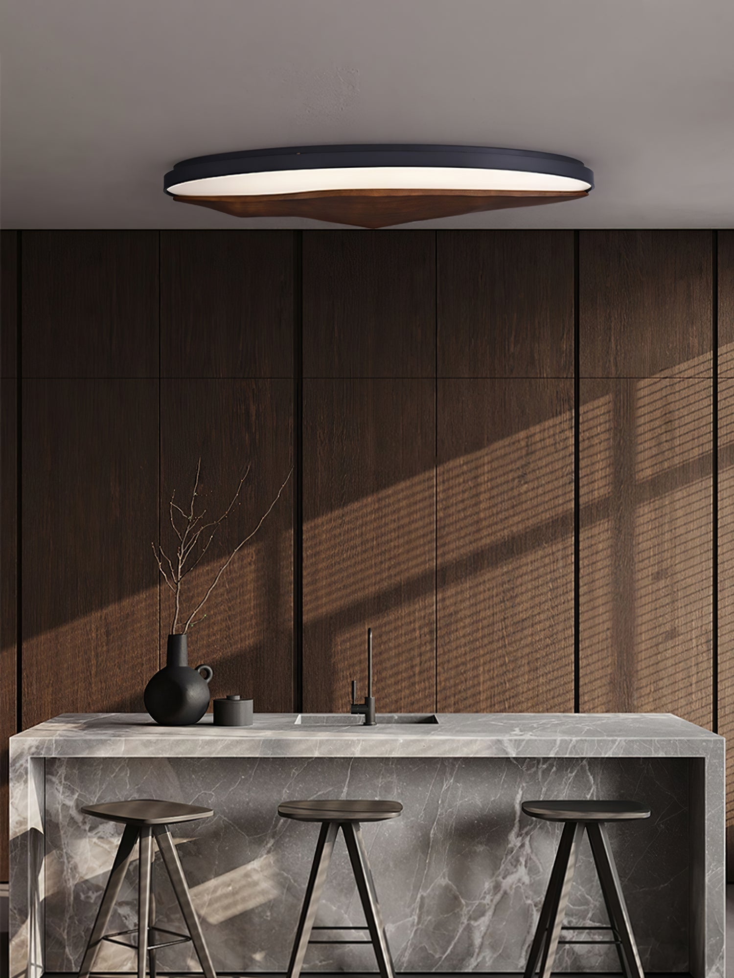 Vishaarae Scandi Wooden Ceiling Light - Letslighting