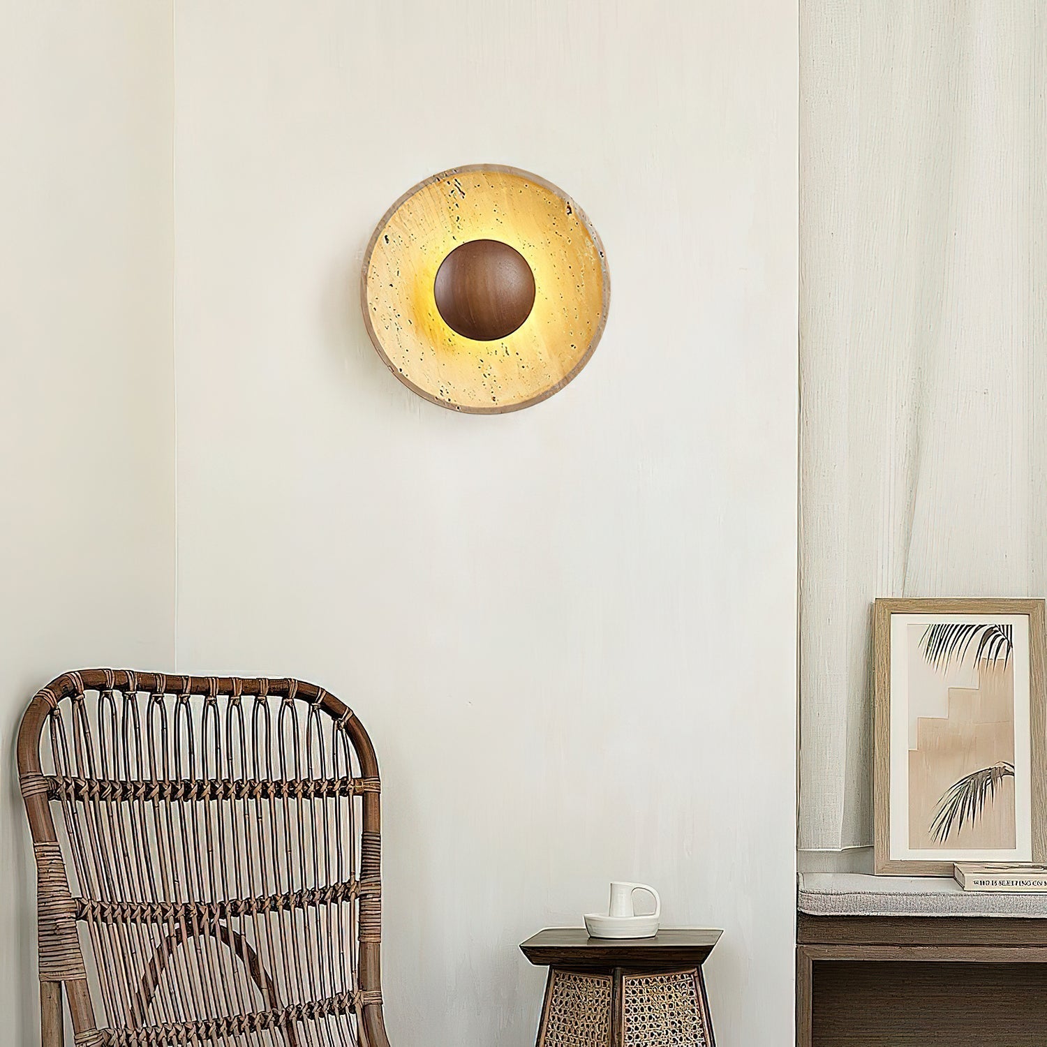 Ritta Sun Travertine Wall Lamp - Letslighting