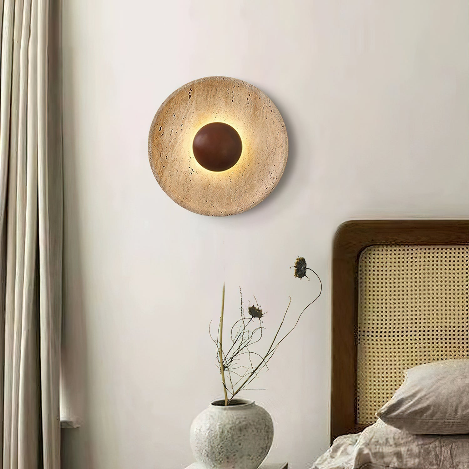 Ritta Sun Travertine Wall Lamp - Letslighting