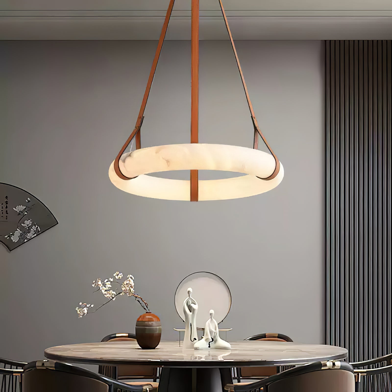 Erzorila Circular Alabaster Pendant Light