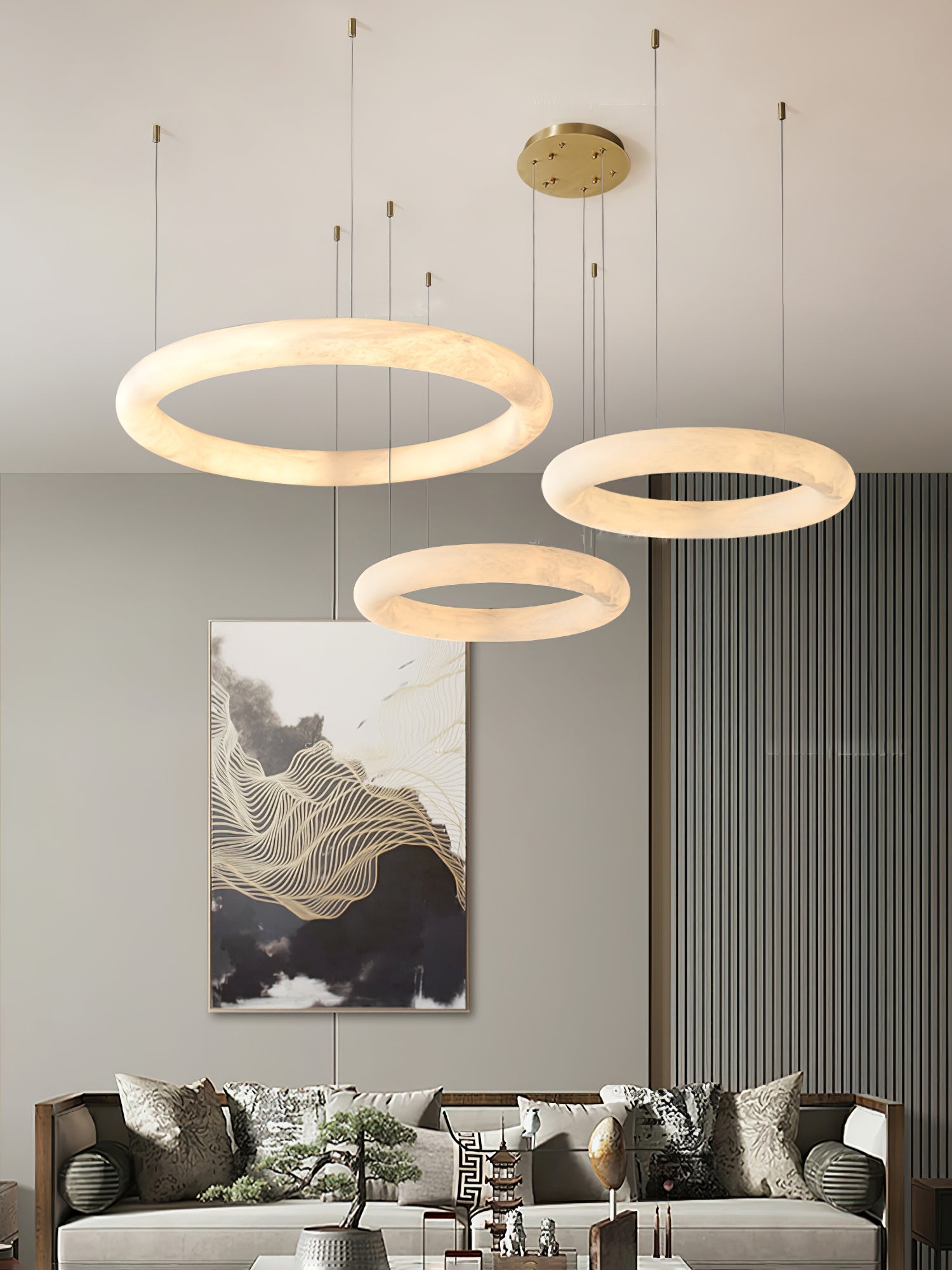 Erzorila Circular Alabaster Pendant Light