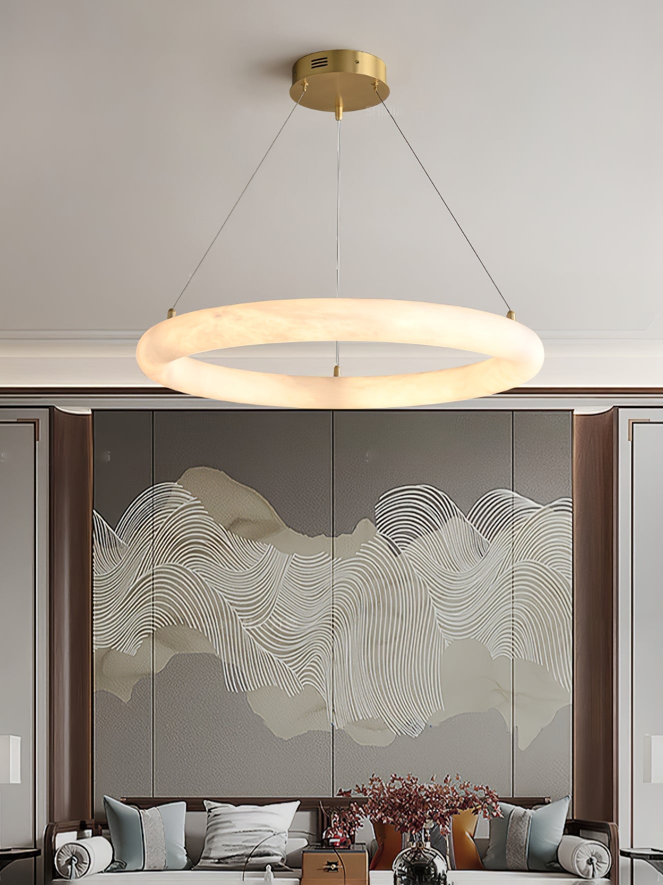 Erzorila Circular Alabaster Pendant Light