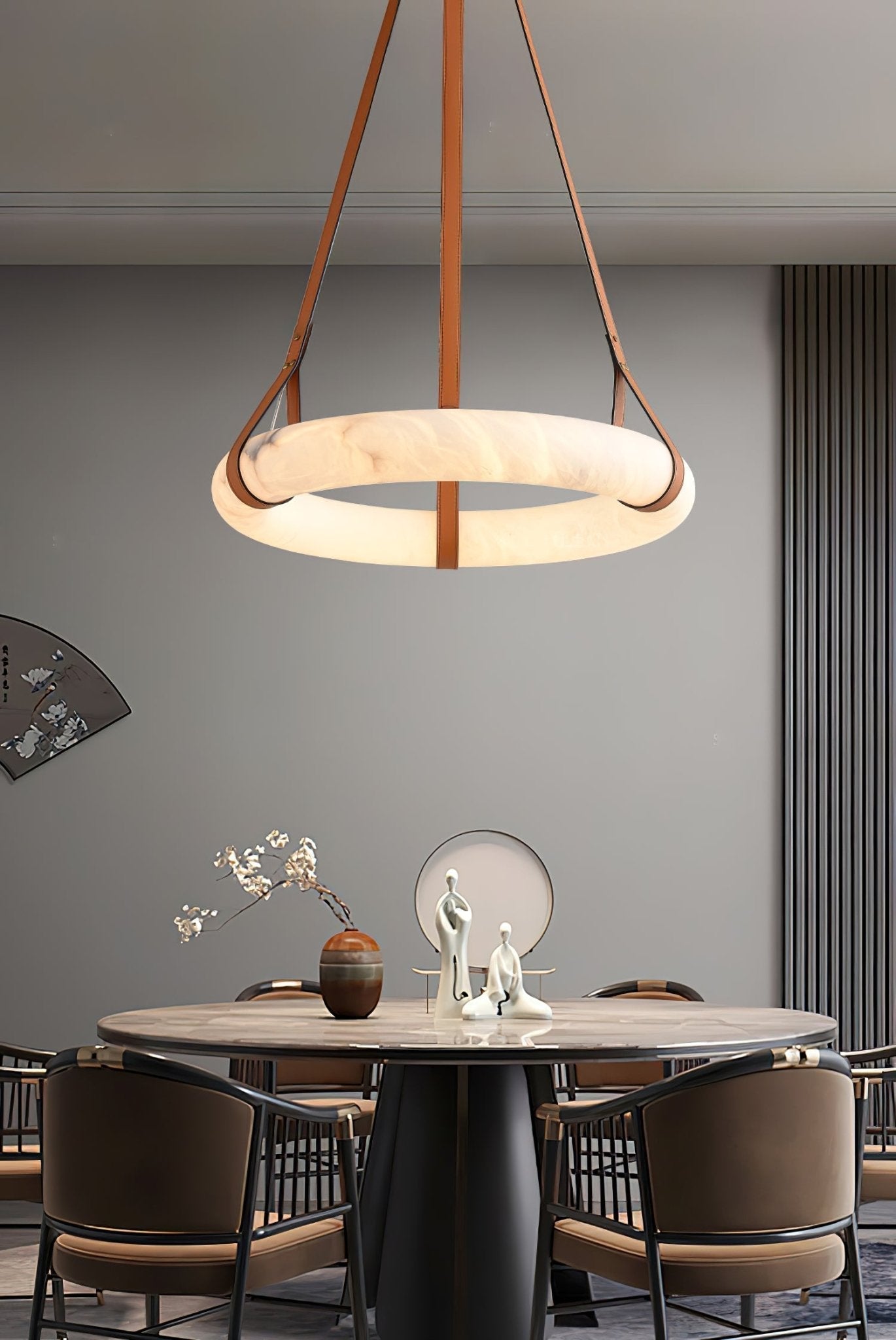 Erzorila Circular Alabaster Pendant Light
