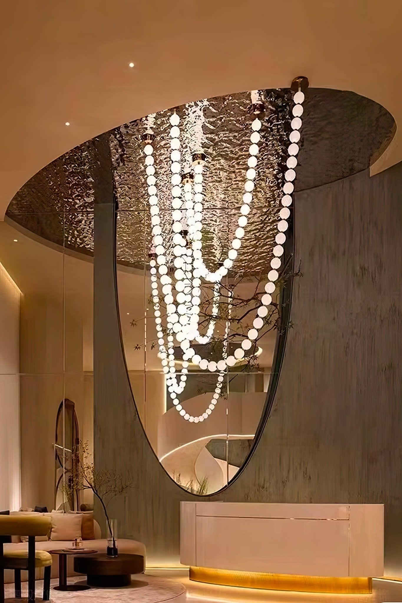PearlCascade Glass Bead Chandelier - Letslighting