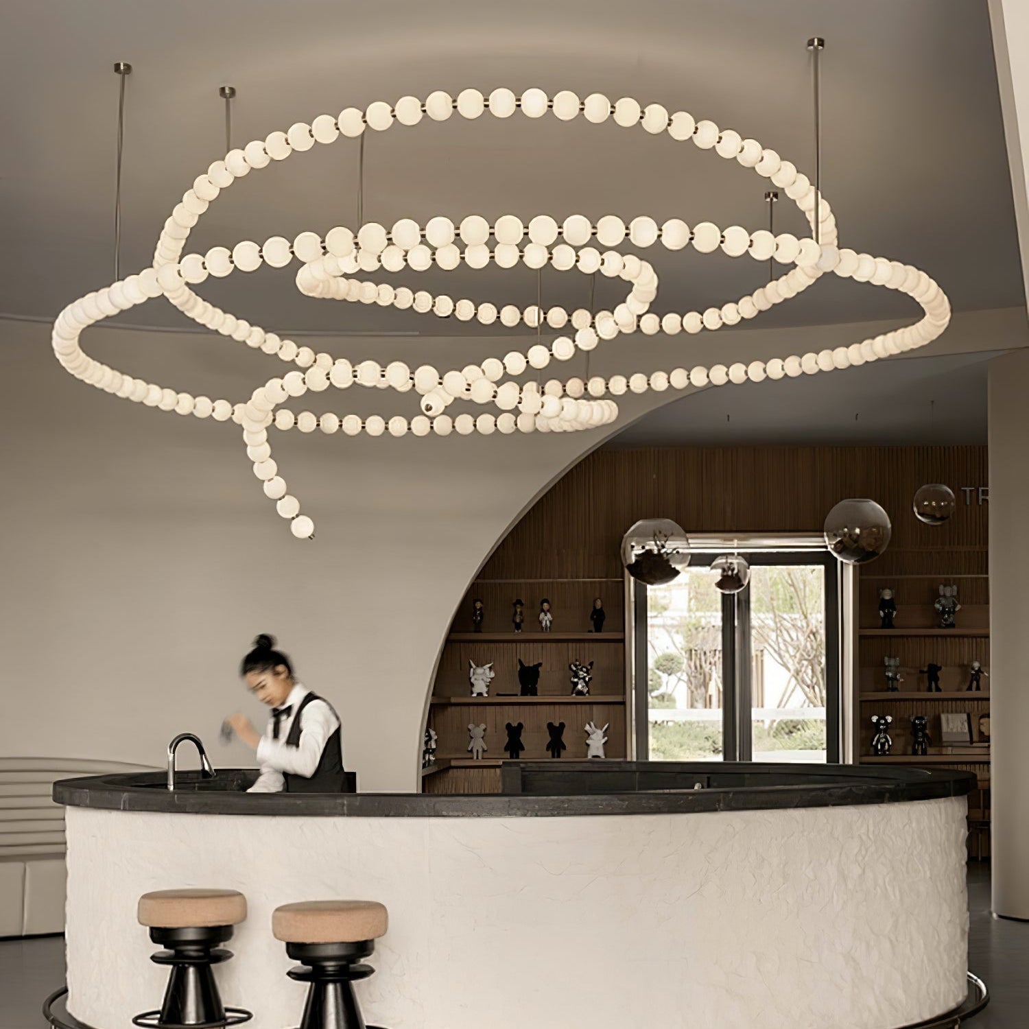 PearlCascade Glass Bead Chandelier - Letslighting