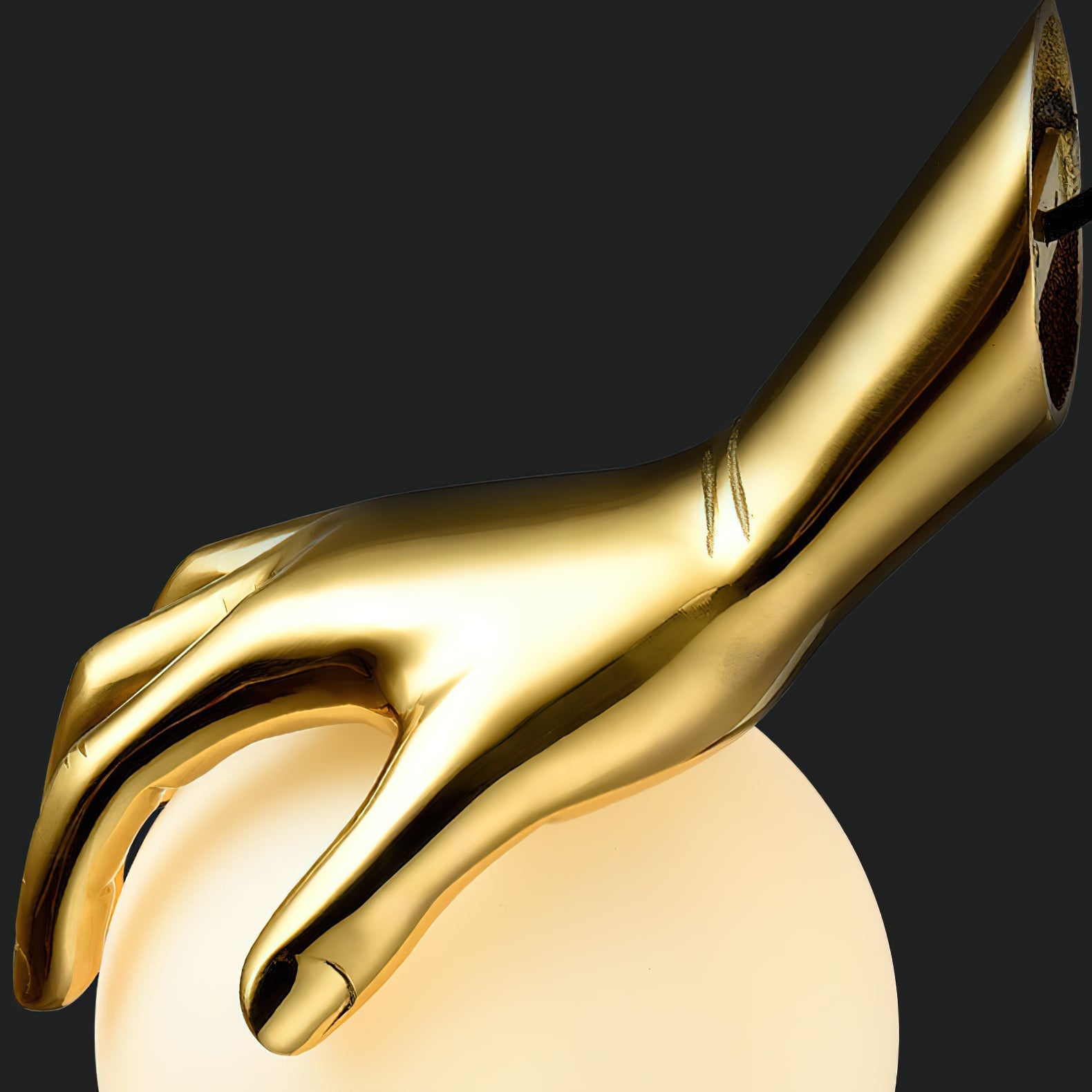 Avnorira Hand Holding Globe Brass Glass Pendant Light - Letslighting