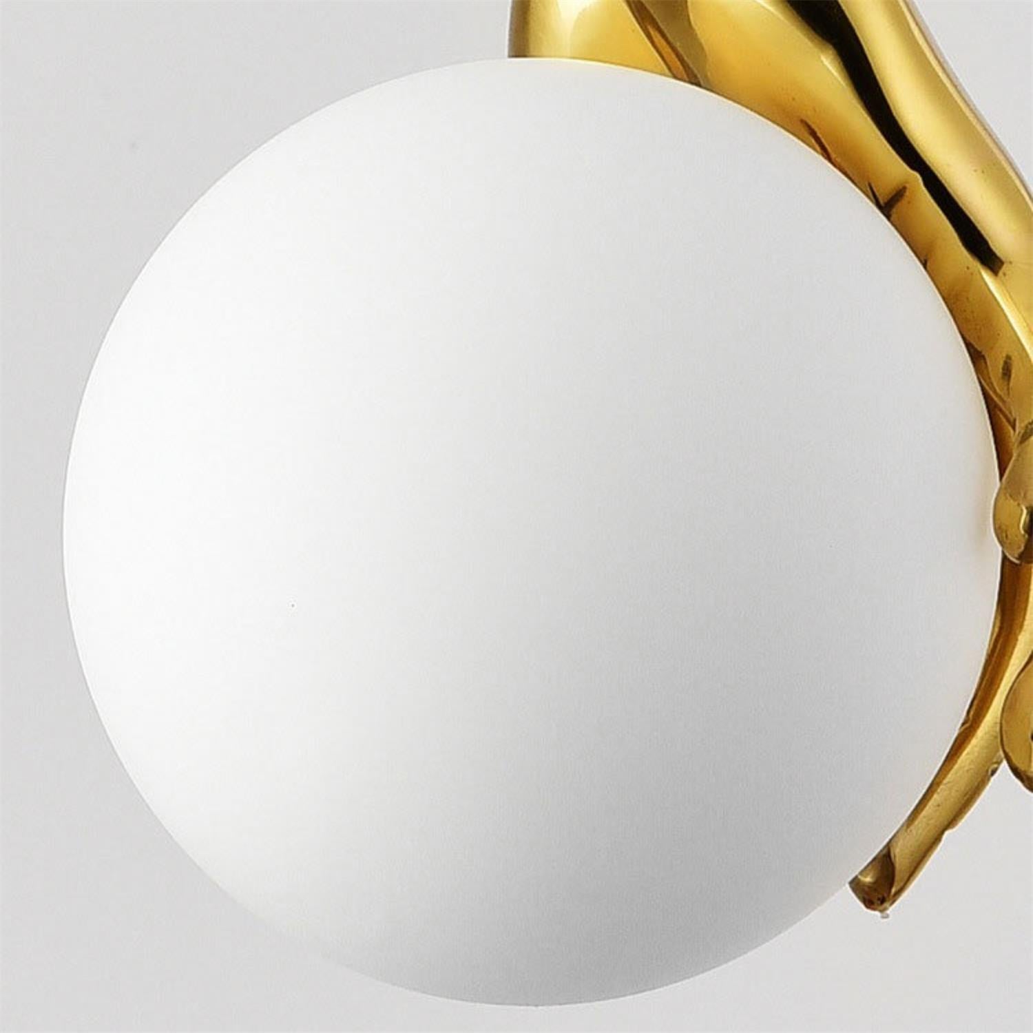 Avnorira Hand Holding Globe Brass Glass Pendant Light - Letslighting