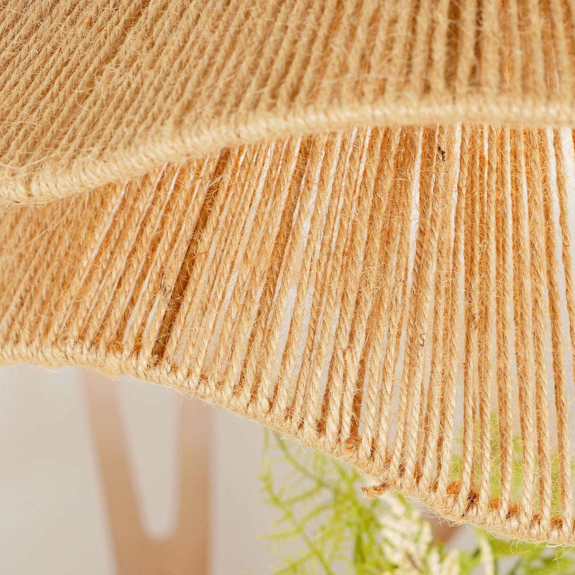 Straw Hat Pendant Lamp Woven Wave Organic - Letslighting