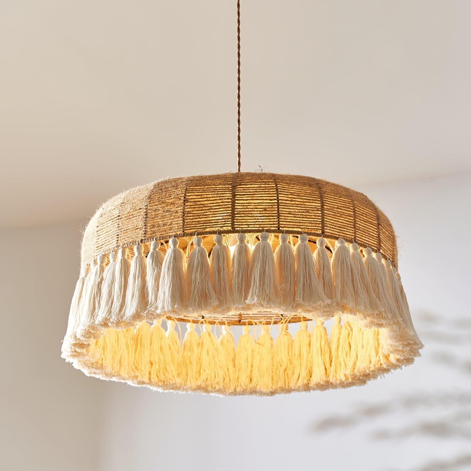 Boho Handwoven Jute Pendant Light - Letslighting