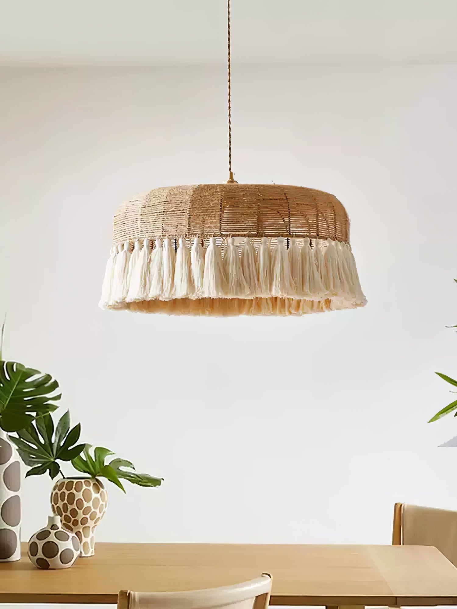 Boho Handwoven Jute Pendant Light - Letslighting