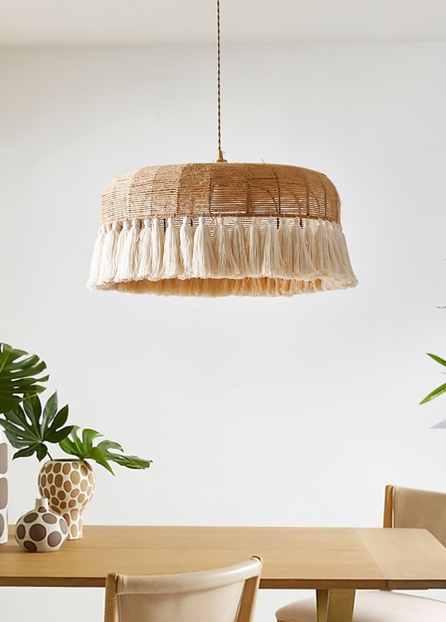 Boho Handwoven Jute Pendant Light - Letslighting