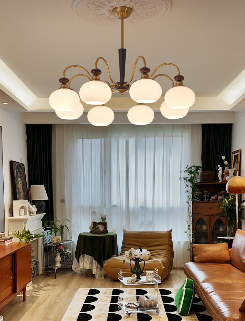 Calaeila Traditional Elegance Sphere Wood Glass Chandelier - Letslighting