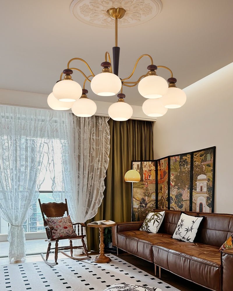 Calaeila Traditional Elegance Sphere Wood Glass Chandelier - Letslighting