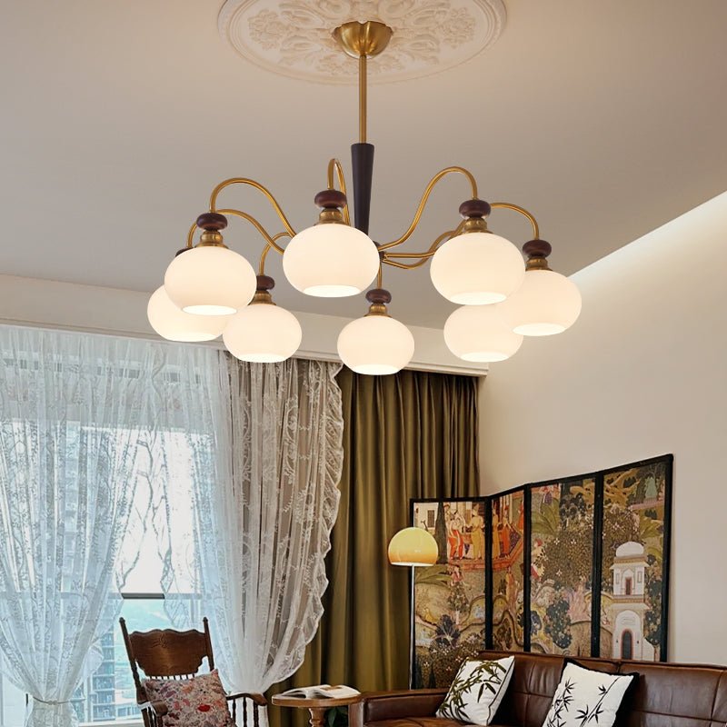 Calaeila Traditional Elegance Sphere Wood Glass Chandelier - Letslighting