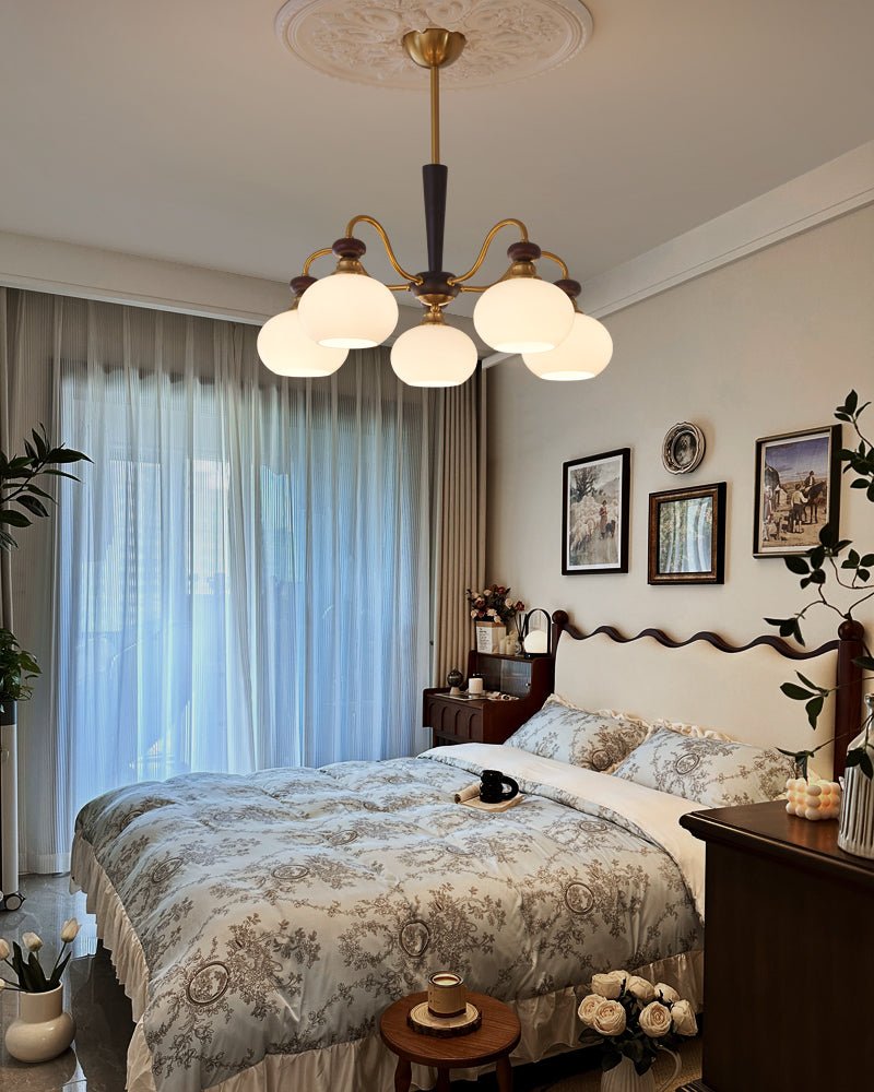 Calaeila Traditional Elegance Sphere Wood Glass Chandelier - Letslighting