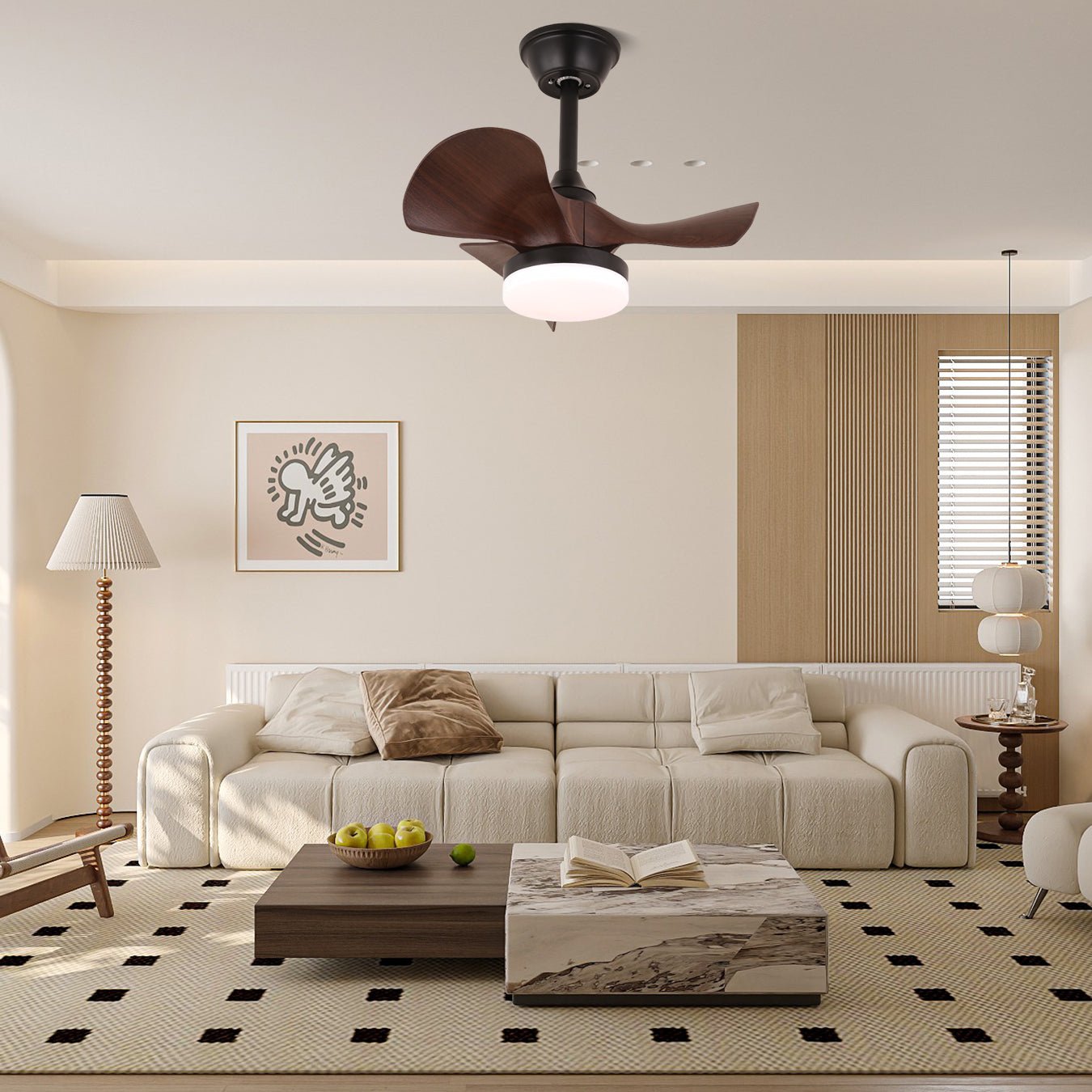 Neriah Modern Wood Ceiling Fan Light - Letslighting