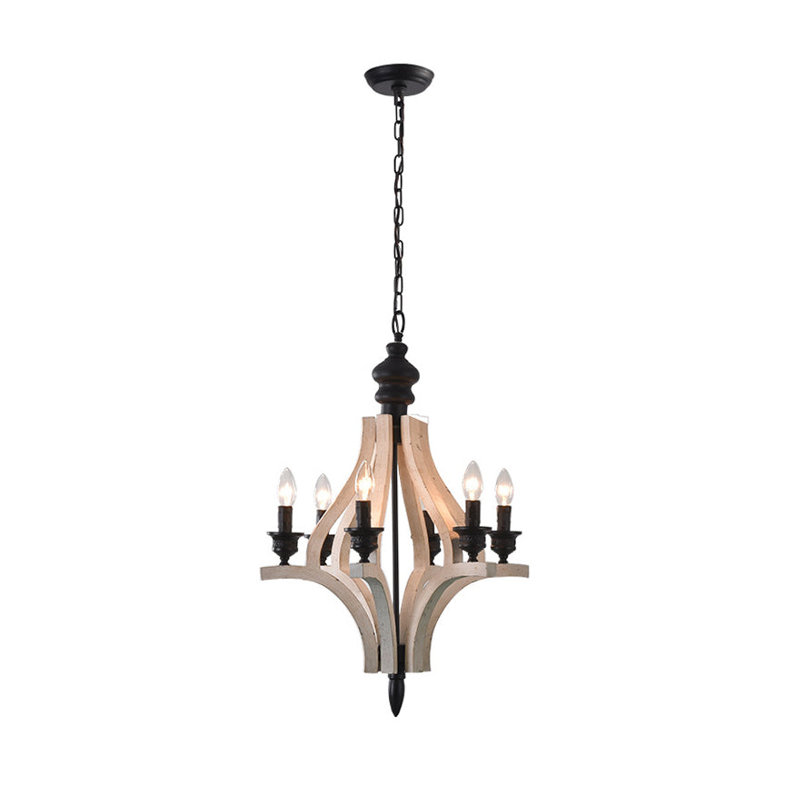 Ephaos Vintage Industrial Wooden Chandelier - Letslighting