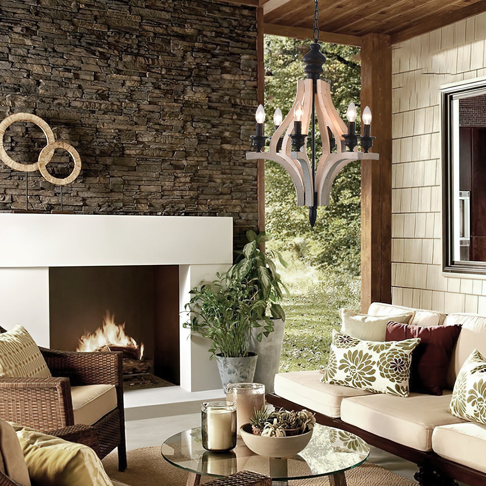 Ephaos Vintage Industrial Wooden Chandelier - Letslighting