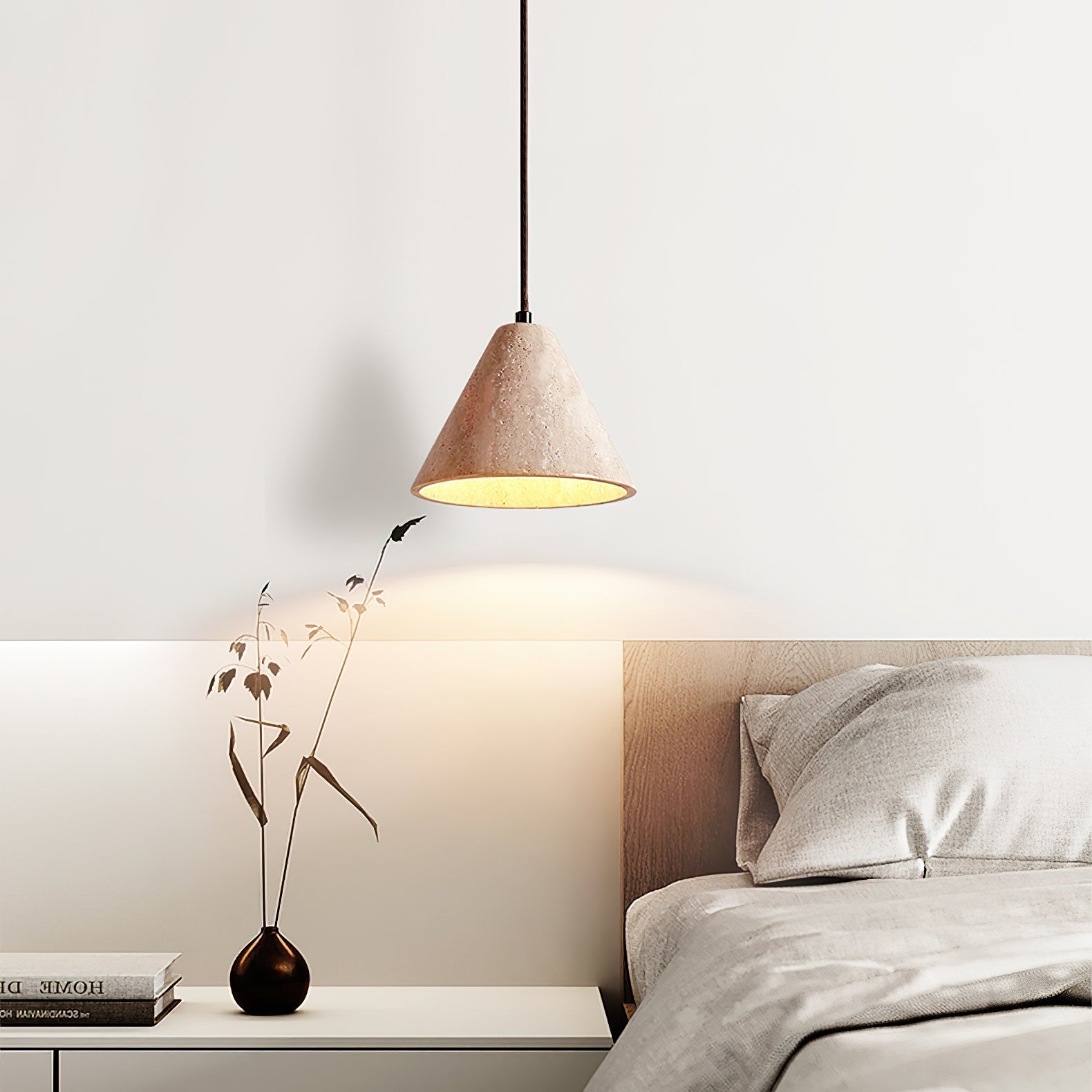 Ritta Travertine Dome Pendant Light - Letslighting