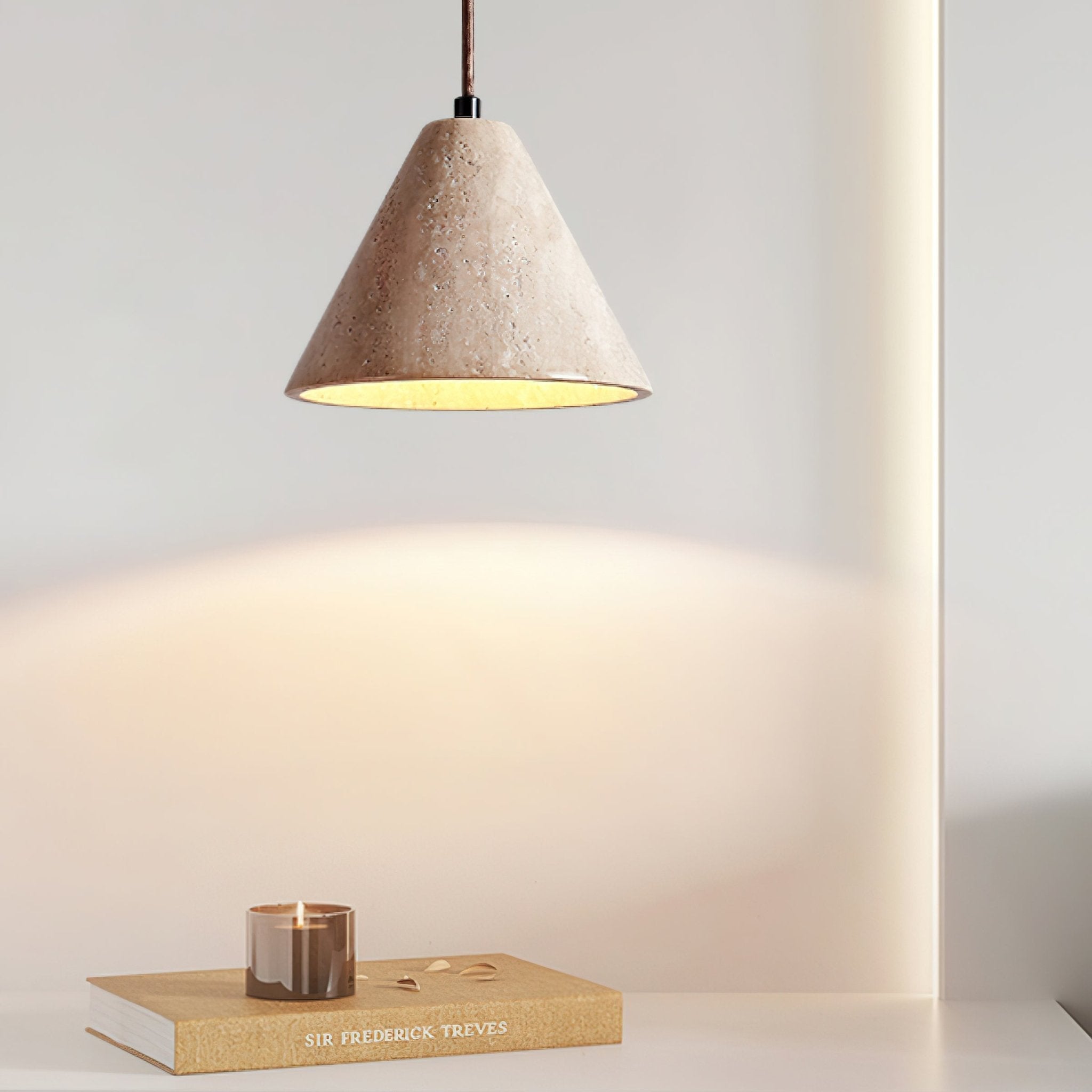 Ritta Travertine Dome Pendant Light - Letslighting