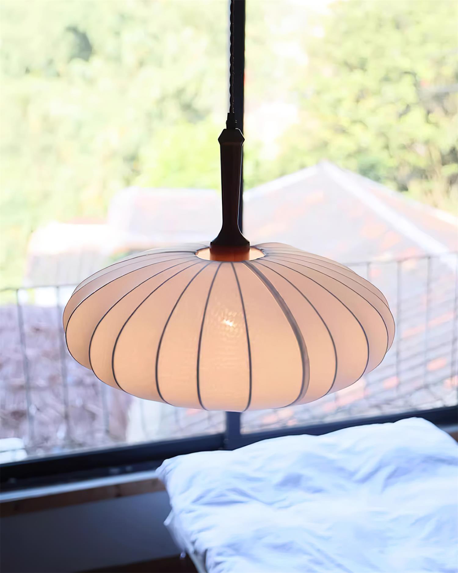Hashira Fabric Pendant Lamp Oval Mid Century - Letslighting