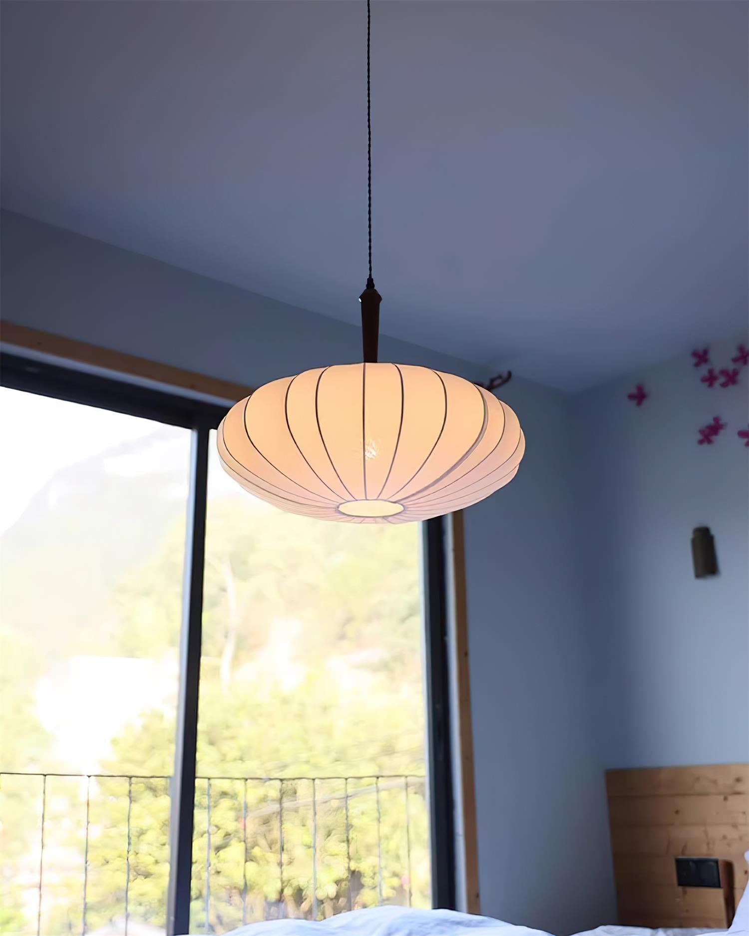 Hashira Fabric Pendant Lamp Oval Mid Century - Letslighting