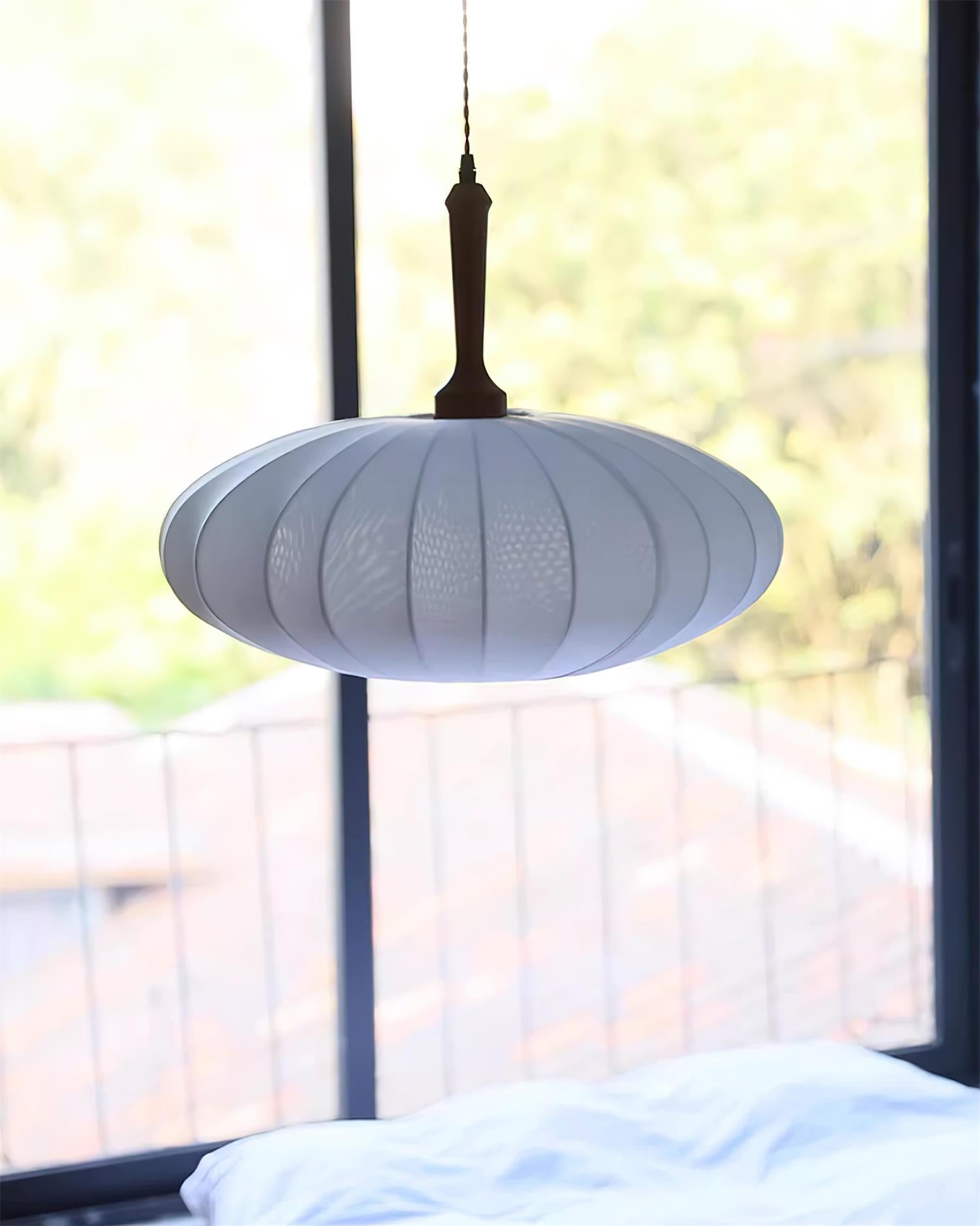 Hashira Fabric Pendant Lamp Oval Mid Century - Letslighting