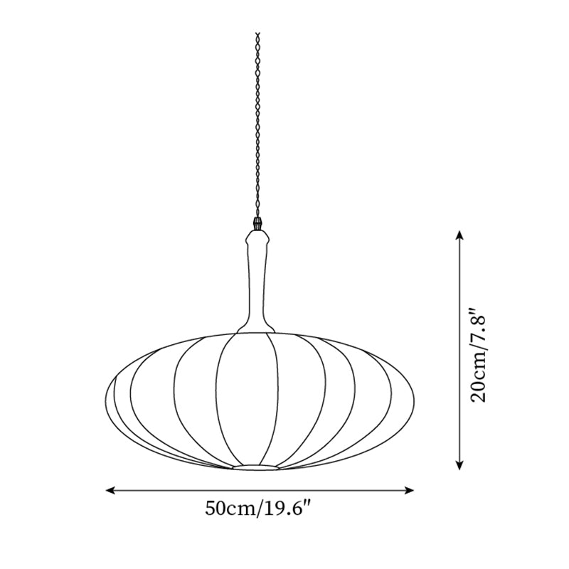 Hashira Fabric Pendant Lamp Oval Mid Century - Letslighting