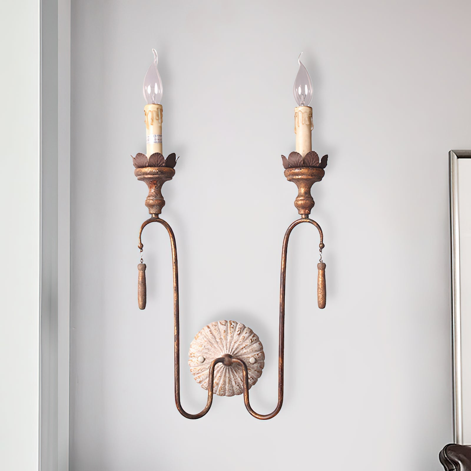 Avelaris Vintage Industrial Wooden Wall Lamp - Letslighting