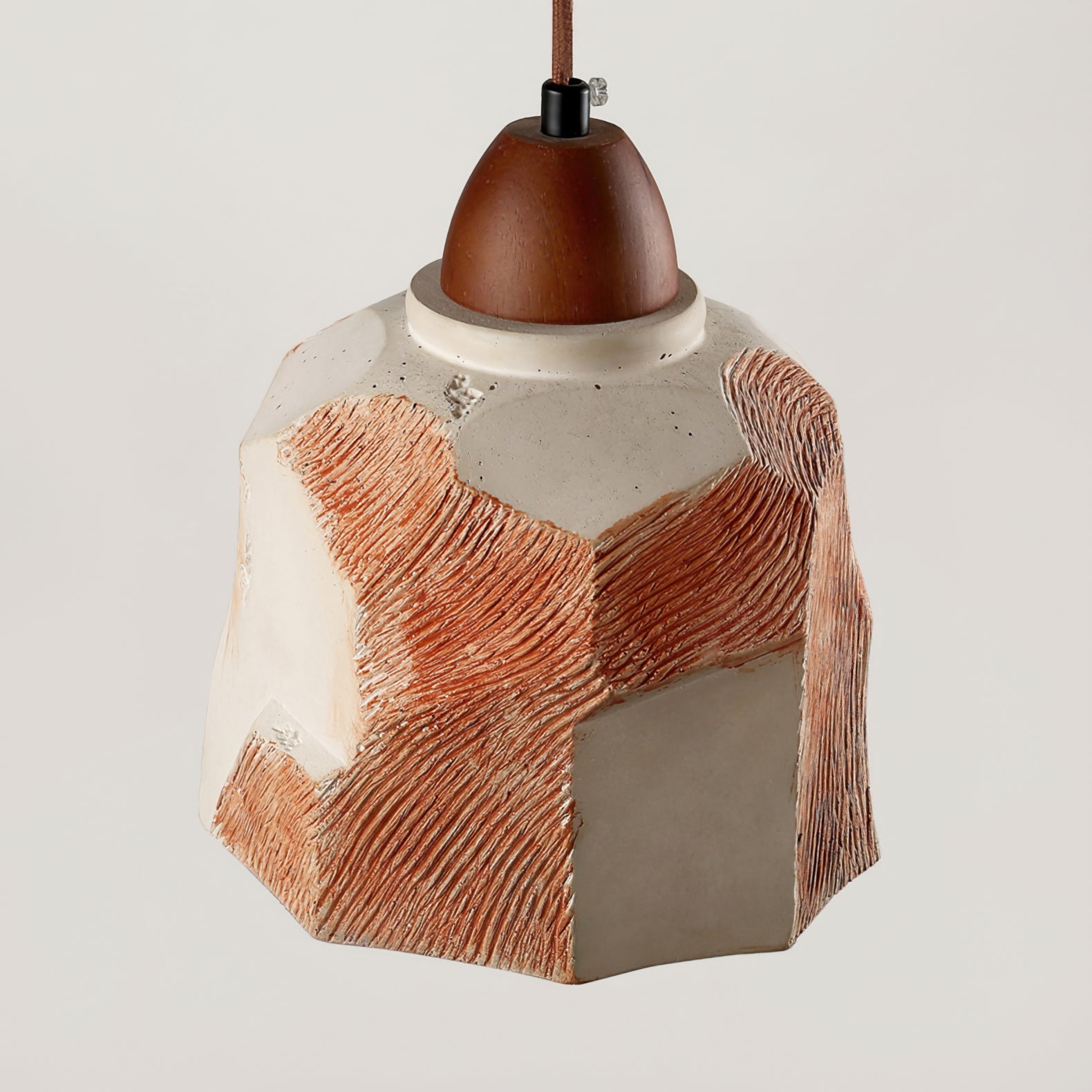 Havre Textured Wood Natural Pendant Lamp - Letslighting