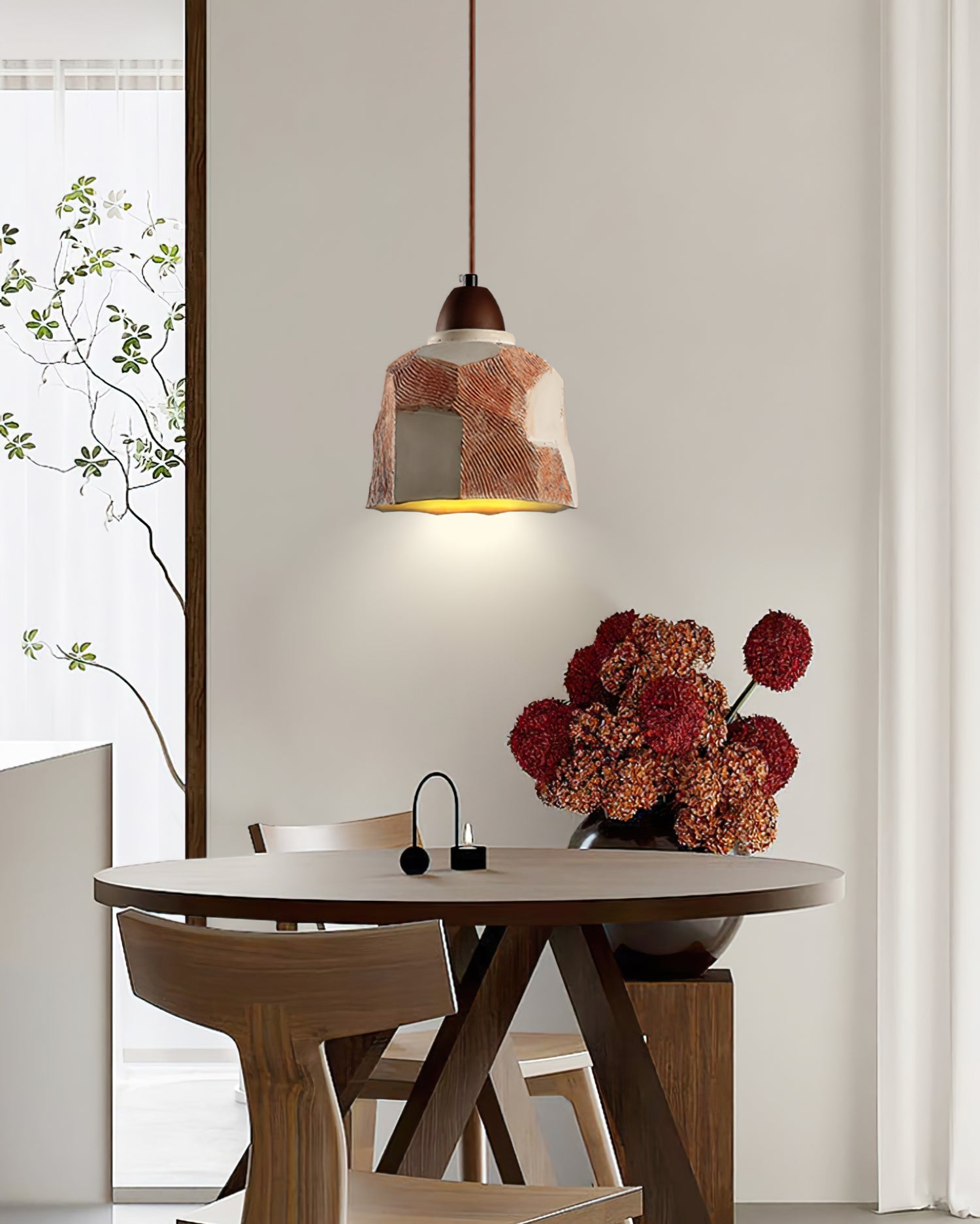 Havre Textured Wood Natural Pendant Lamp - Letslighting
