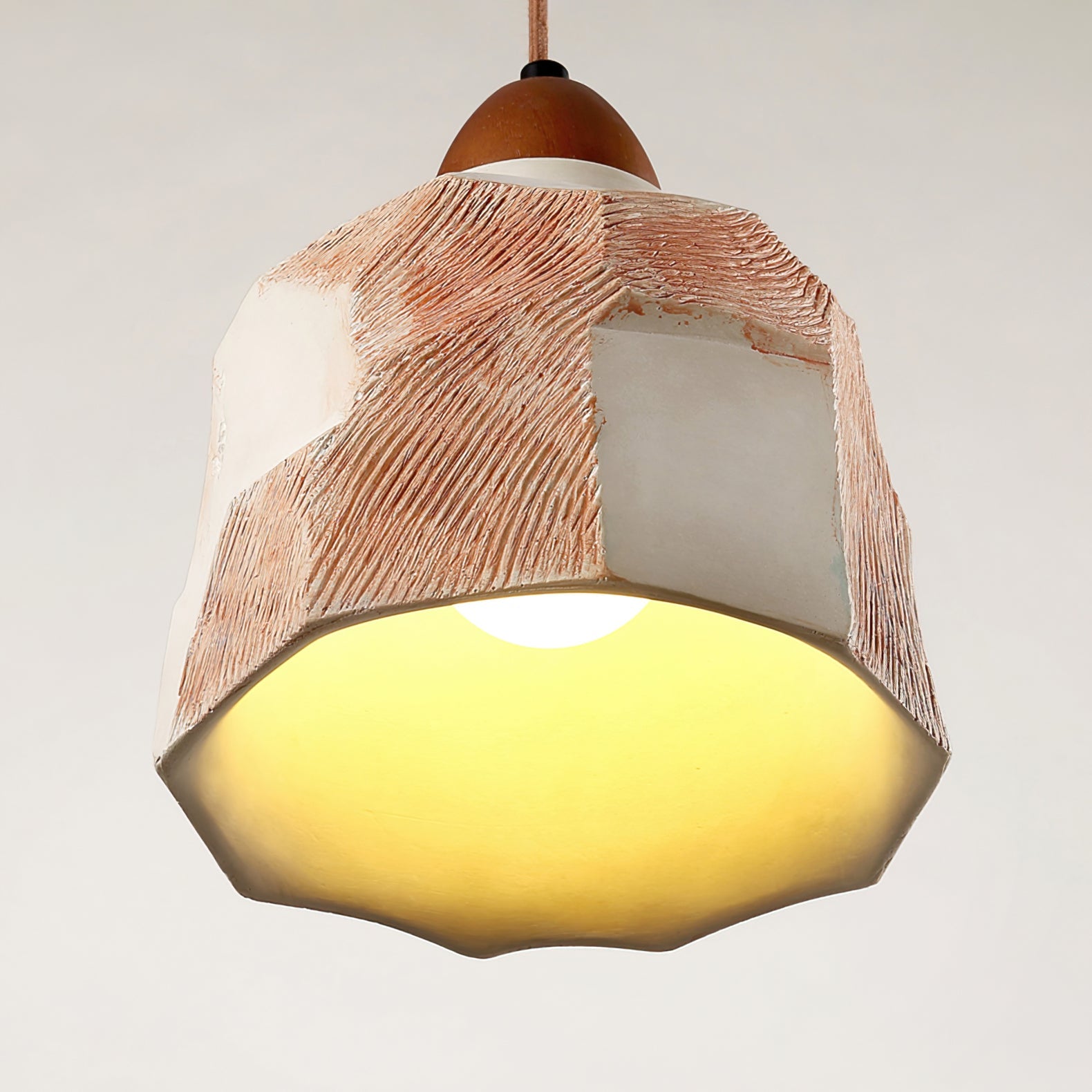 Havre Textured Wood Natural Pendant Lamp - Letslighting