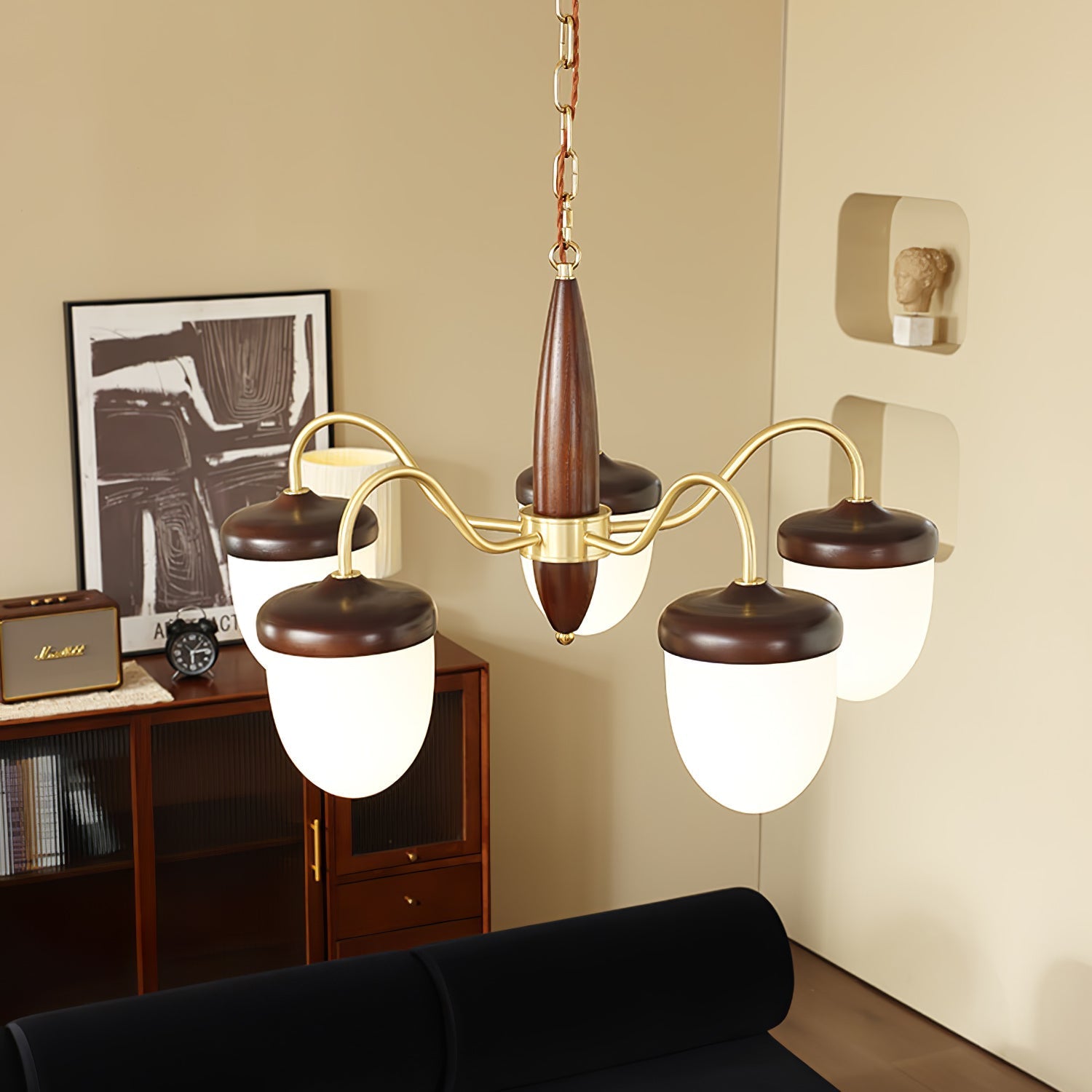 Aurora Chandelier Capsule Arm Rustic - Letslighting