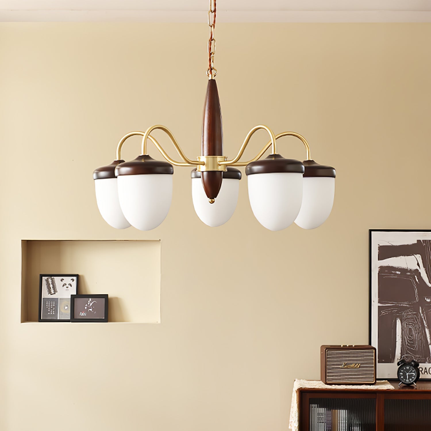 Aurora Chandelier Capsule Arm Rustic - Letslighting
