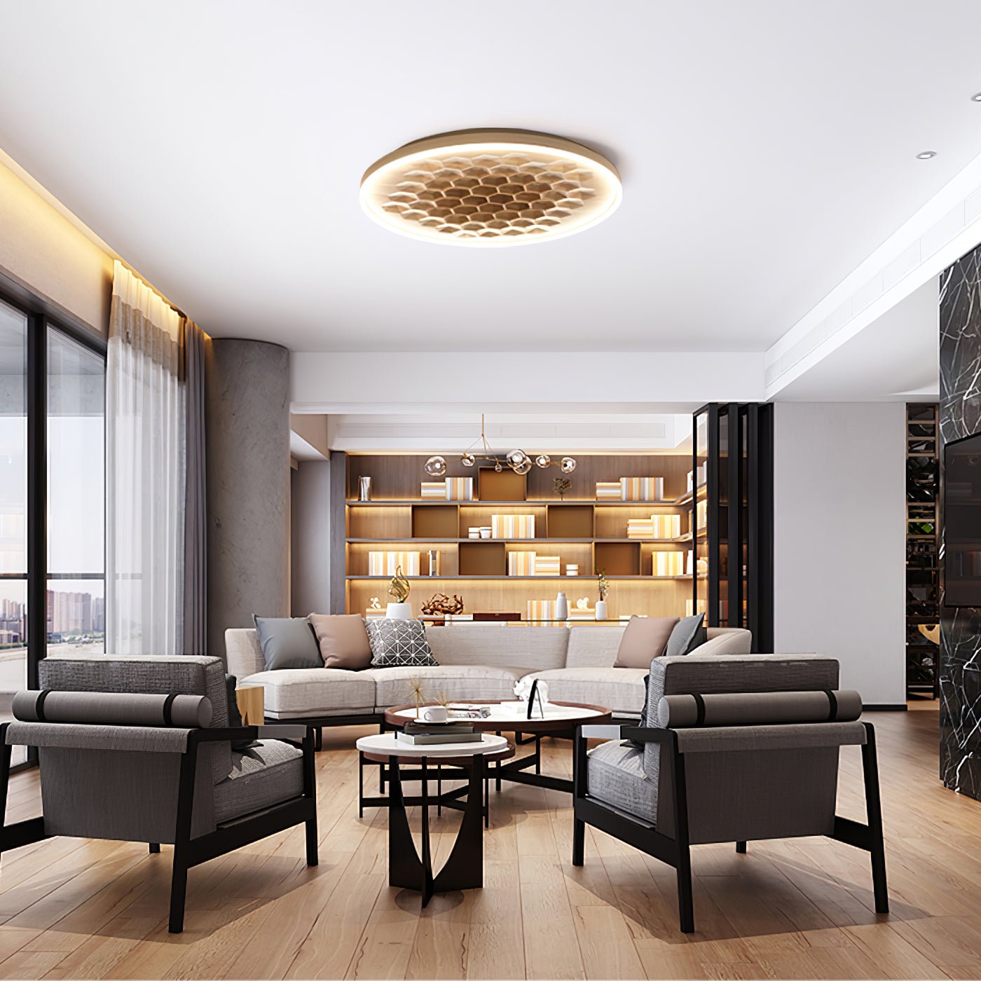 Cevynira Textured Bronze Flush Mount - Letslighting