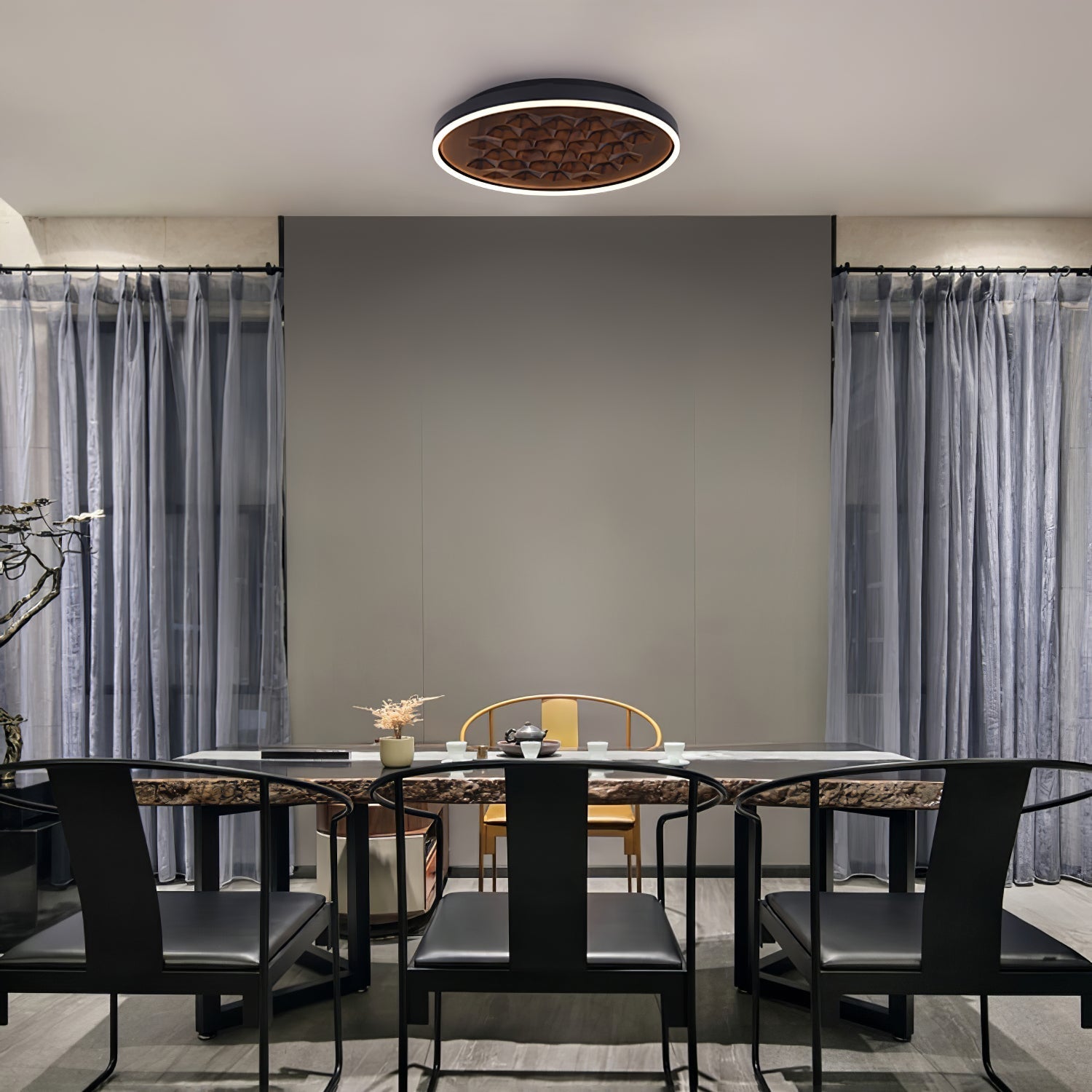 Cevynira Textured Bronze Flush Mount - Letslighting