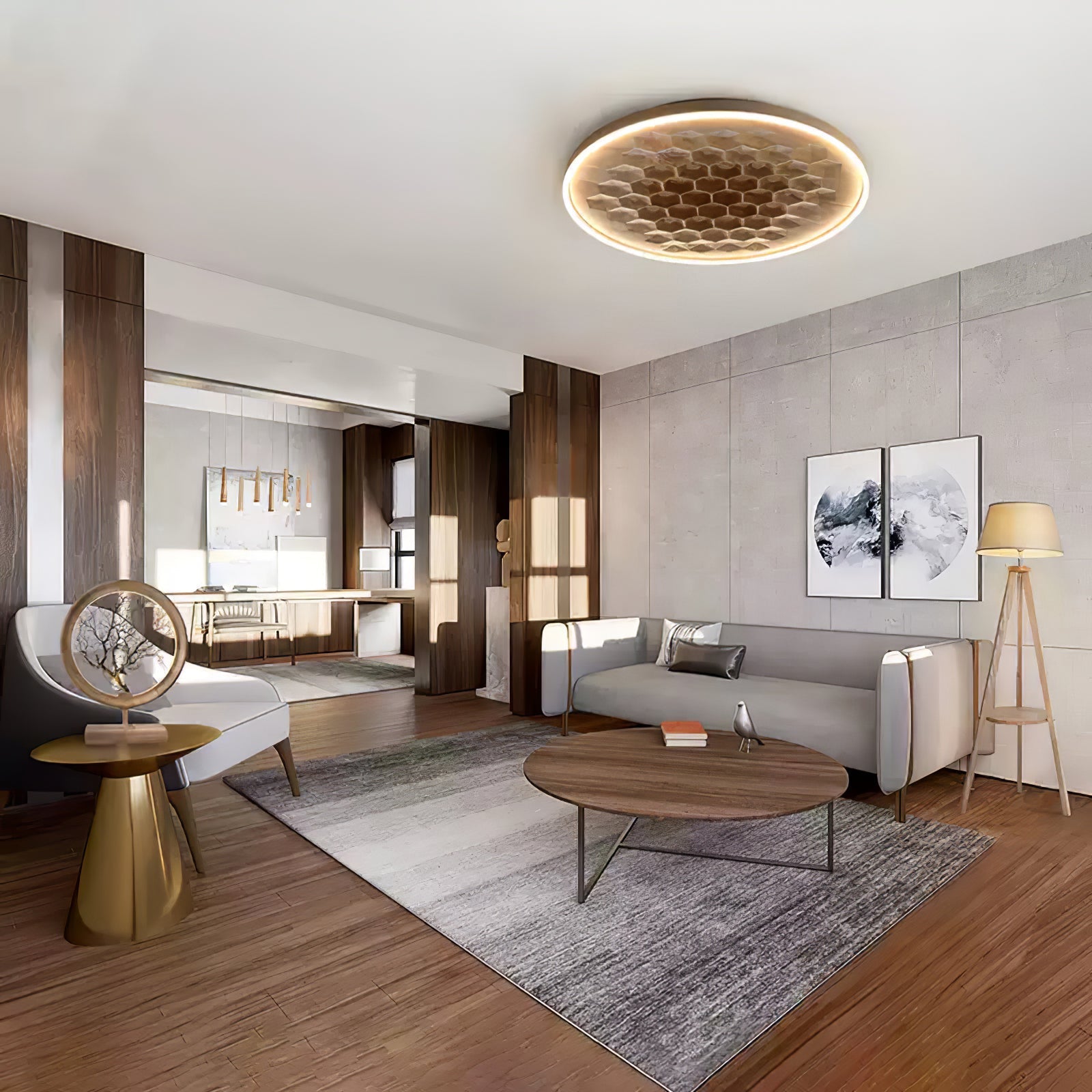 Cevynira Textured Bronze Flush Mount - Letslighting