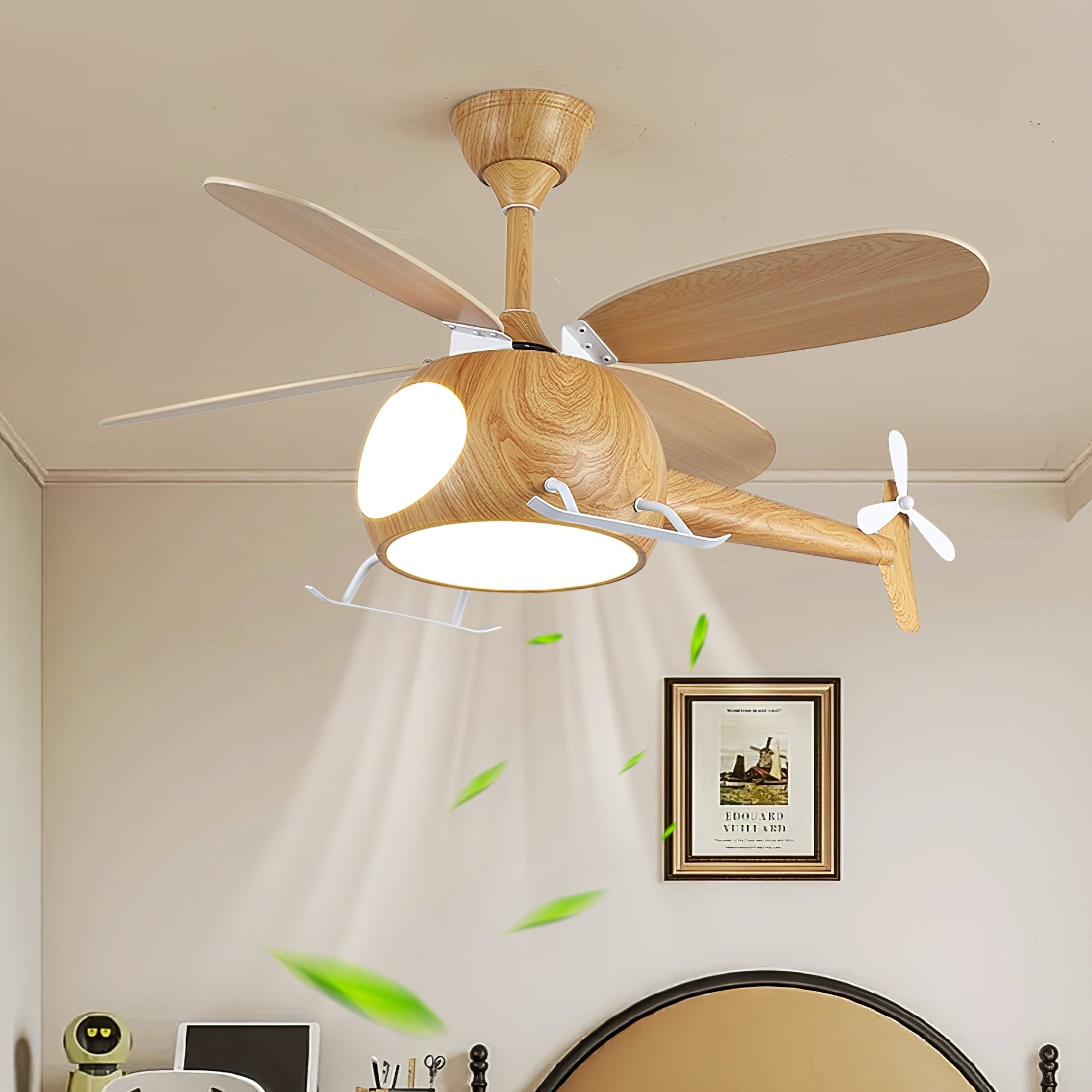 Aviara Modern Wood Ceiling Fan Light - Letslighting
