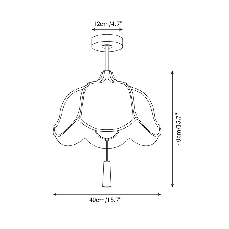 Givola Vintage Fabric Semi Flush Mount Ceiling Light - Letslighting
