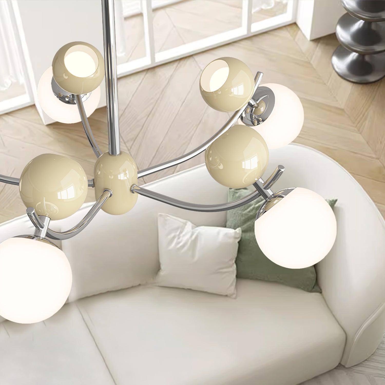 Helio Chandelier Chrome Red Orb Array - Letslighting