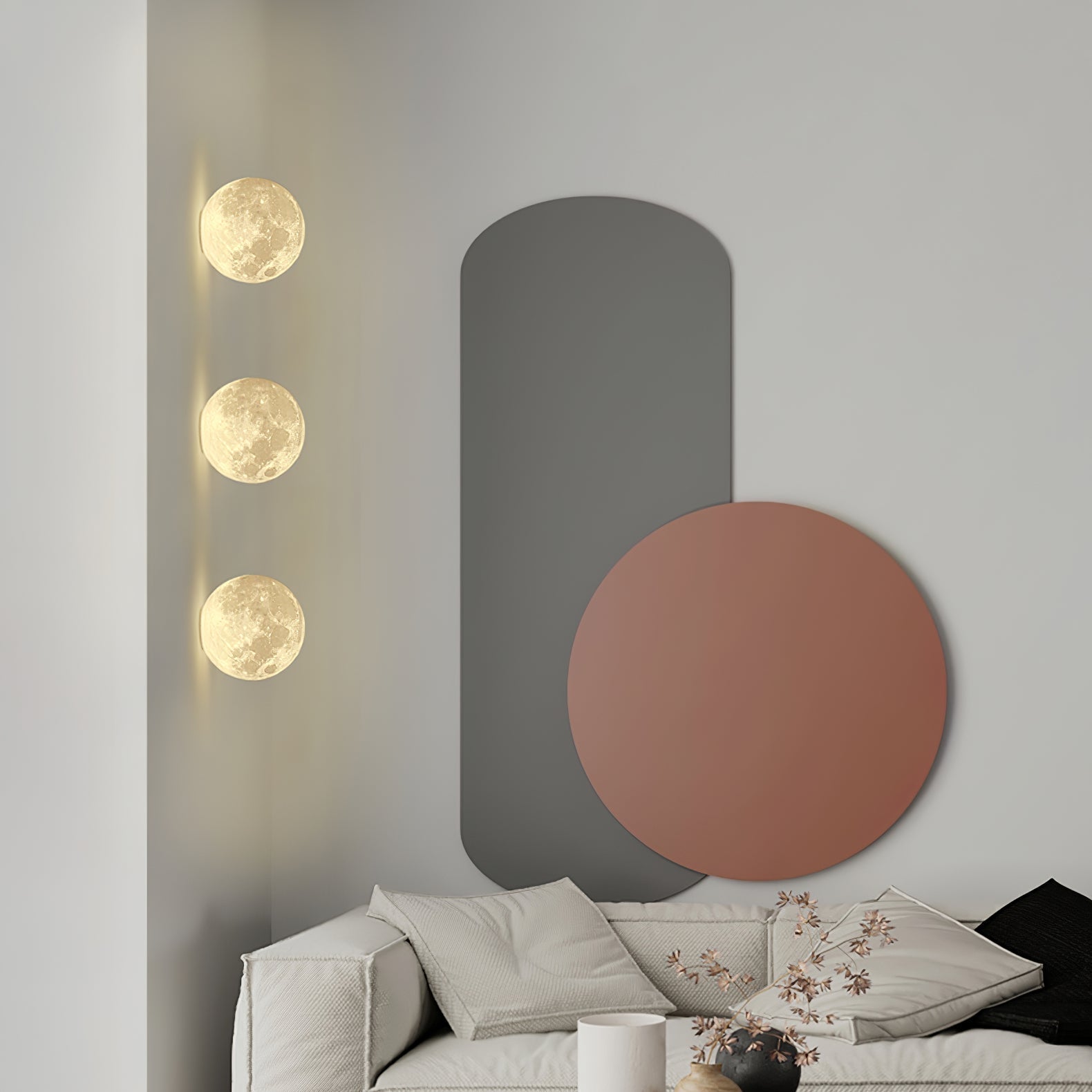 Olsolan Nordic Art Moon 3D Plastic Wall Lamp - Letslighting