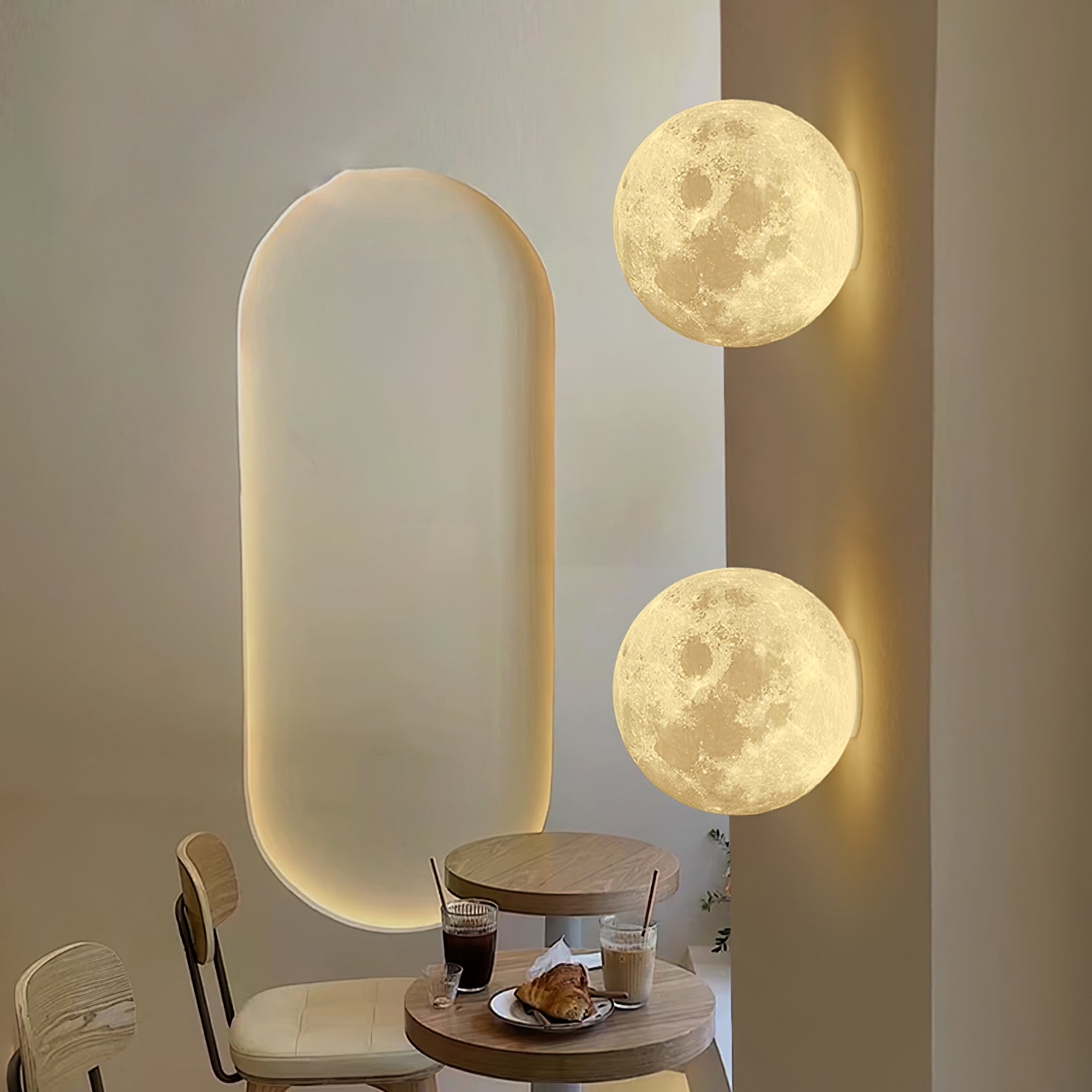Olsolan Nordic Art Moon 3D Plastic Wall Lamp - Letslighting