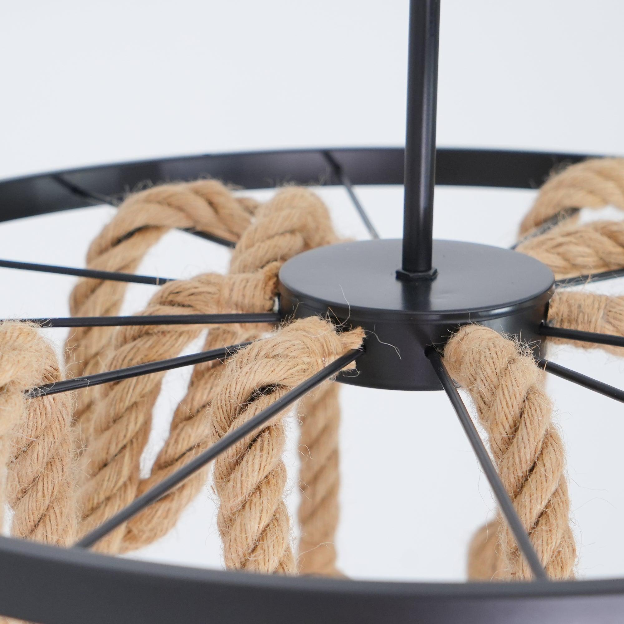 Lustra Chandelier Hemp Rope Industrial Six Head - Letslighting