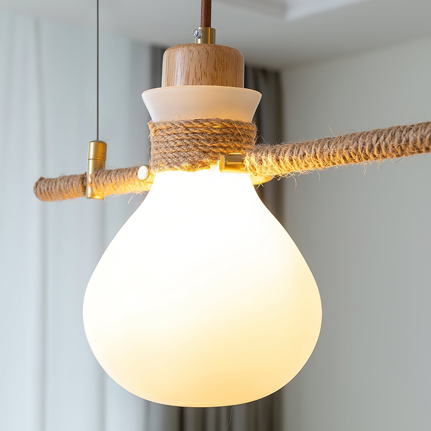 Votheor Modern Minimalist Unique Rope Glass Pendant Lamp - Letslighting