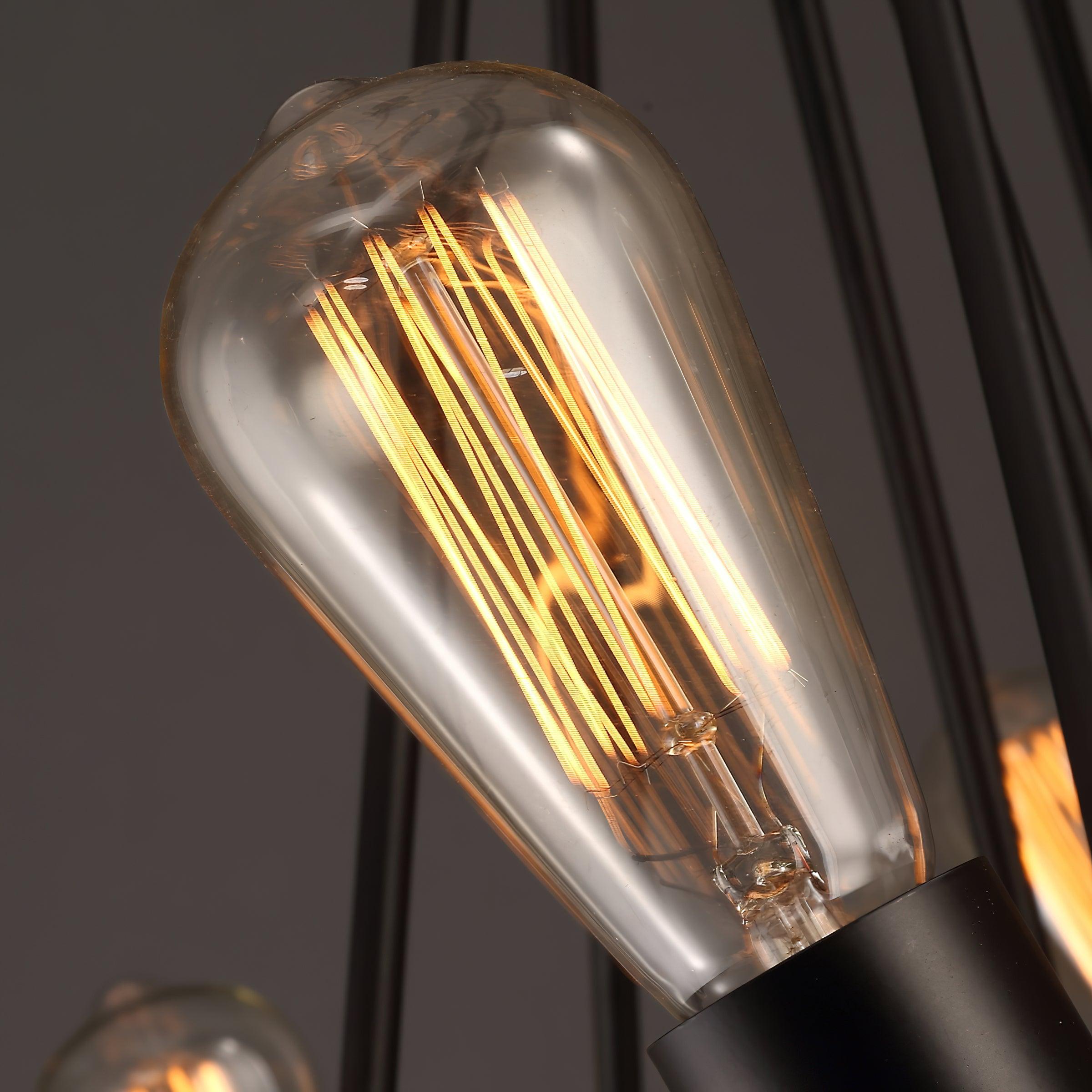 Lustra Chandelier Hemp Rope Industrial Round - Letslighting