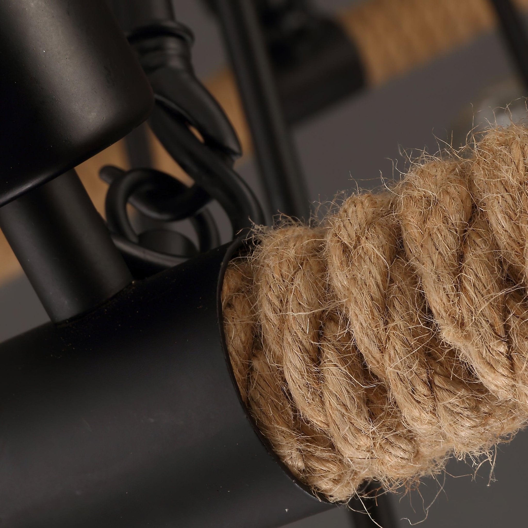 Lustra Chandelier Hemp Rope Industrial Round - Letslighting