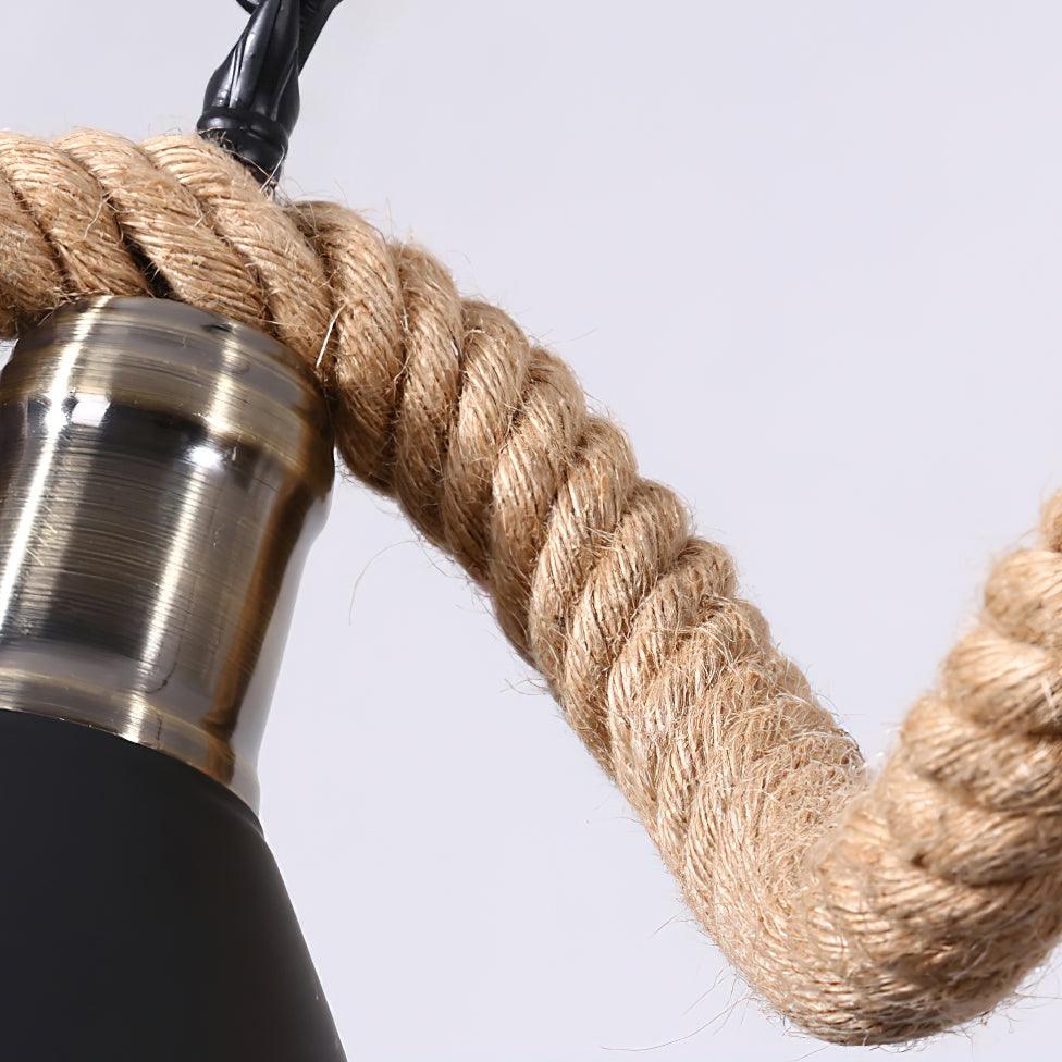 Lustra Chandelier Hemp Rope Industrial Round - Letslighting