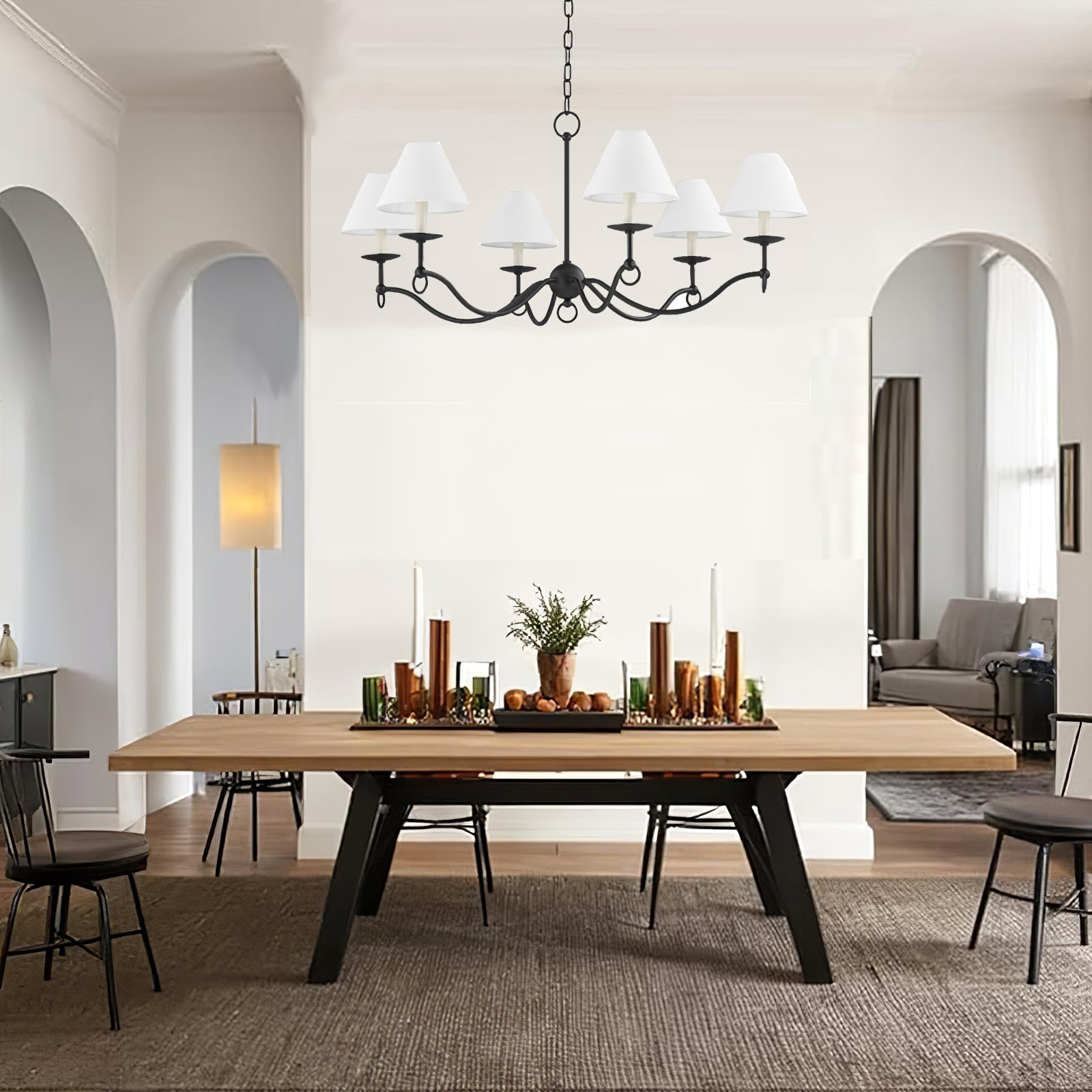 Aurora Chandelier Curved Arms Vintage - Letslighting