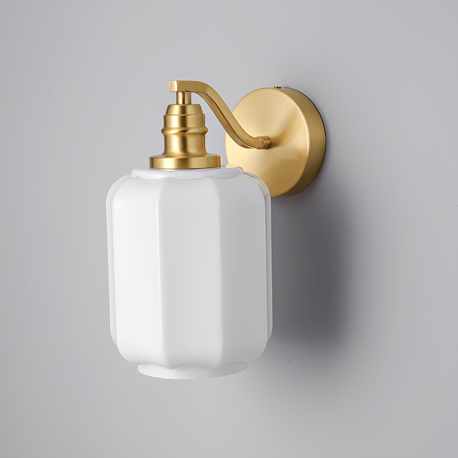 Henry Wall Lamp Plug In Brass Curved Frosted Glass - Letslighting